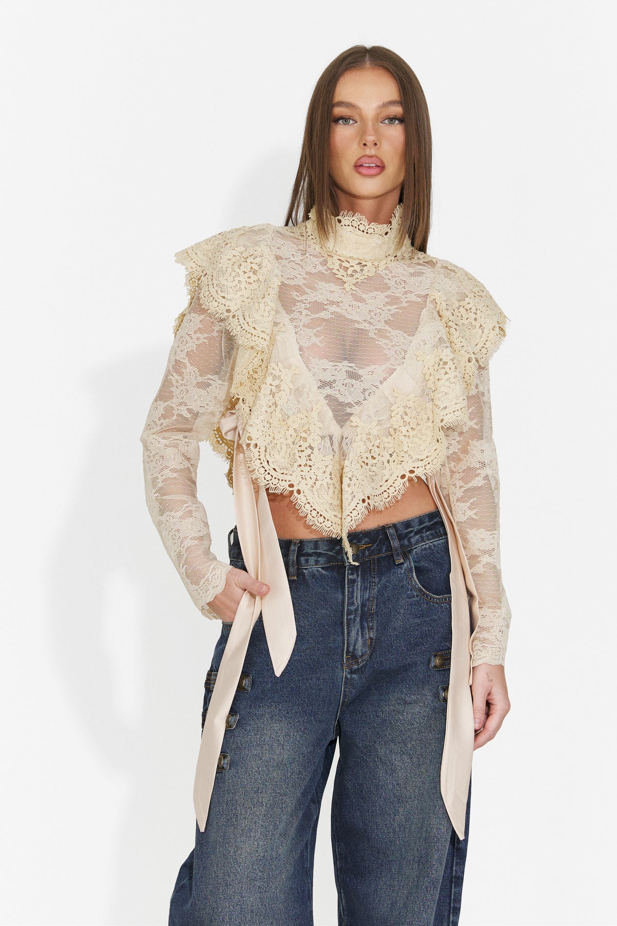 Bluza eleganta bej Glusiraura Bogas