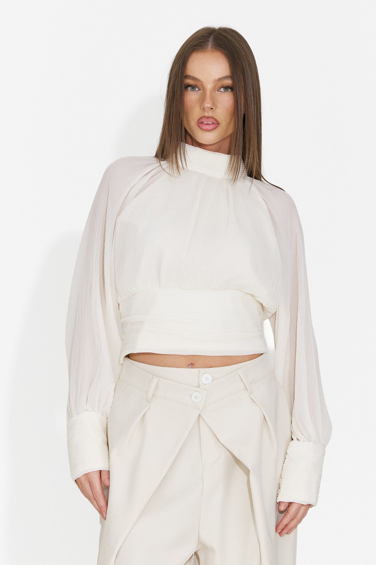 Bluza eleganta bej Zvauiza Bogas