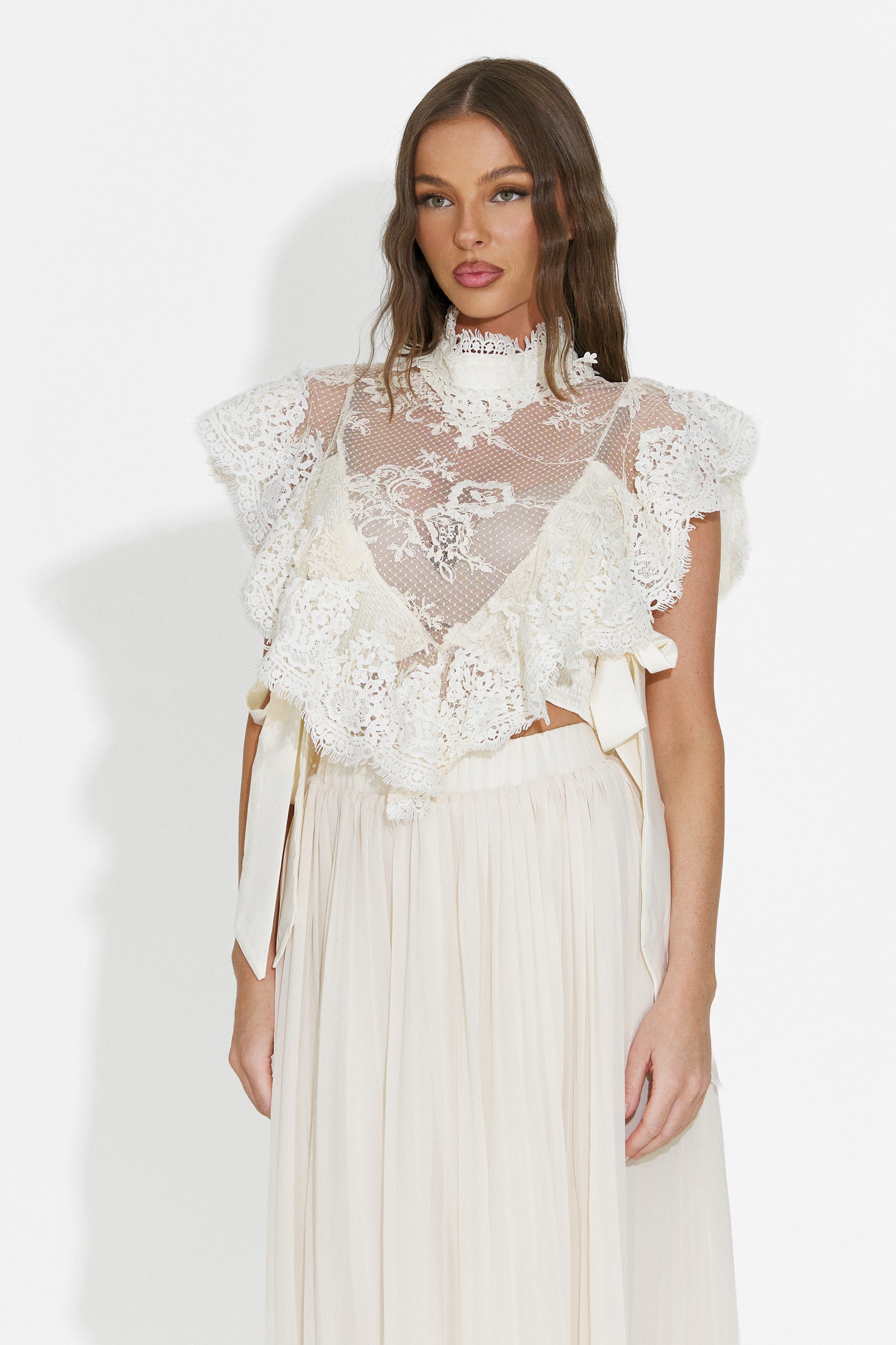 Top donna elegante beige Abraham Bogas