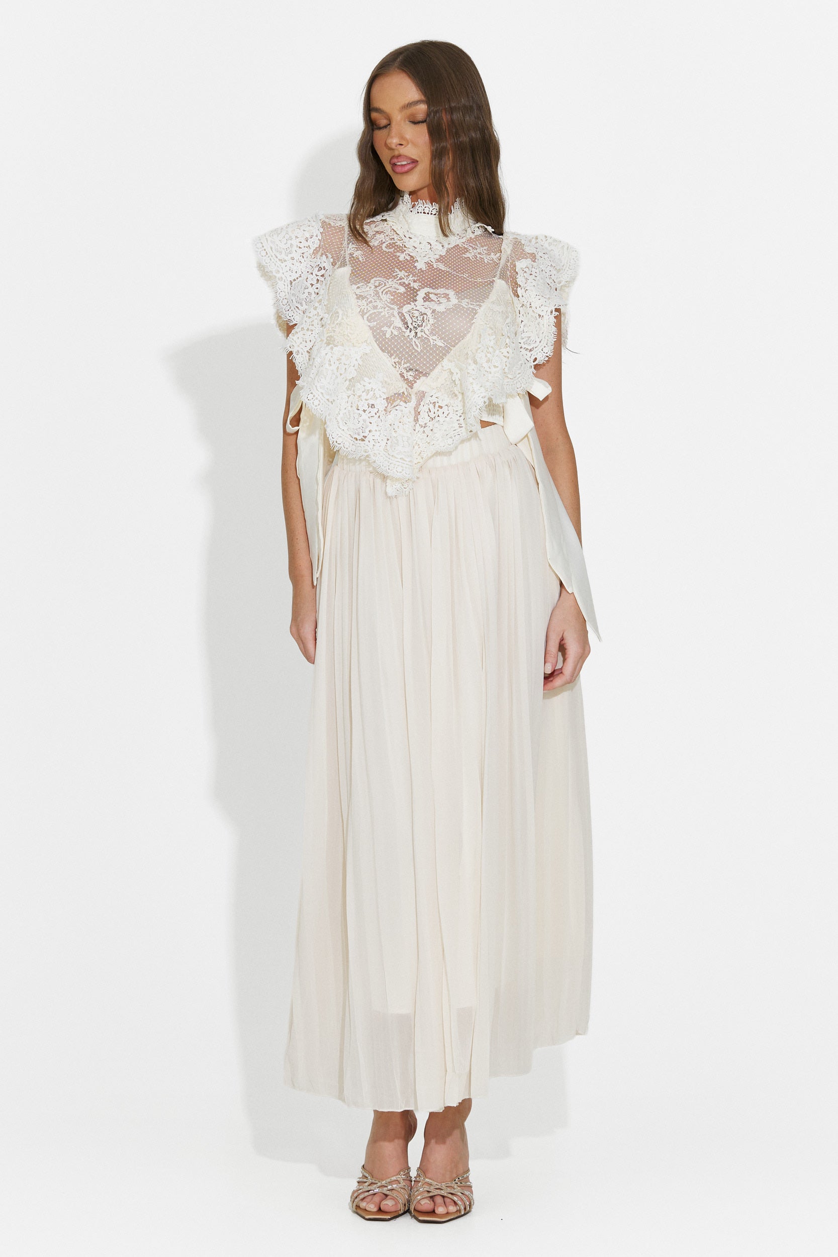 Top donna elegante beige Abraham Bogas