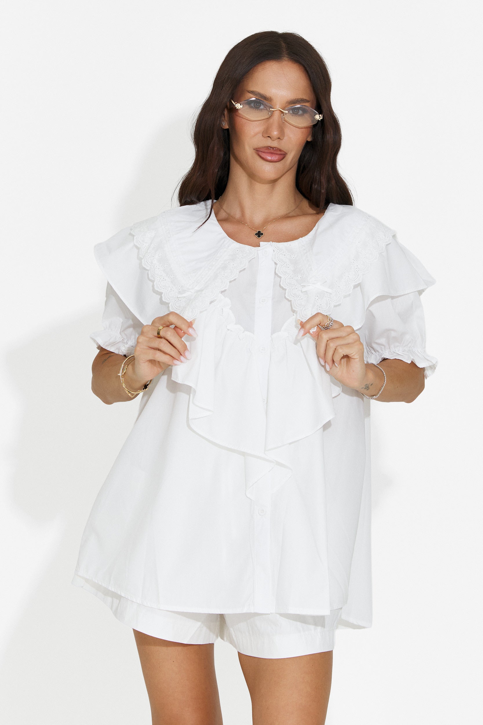 Camicia casual da donna bianca Karlasia Bogas