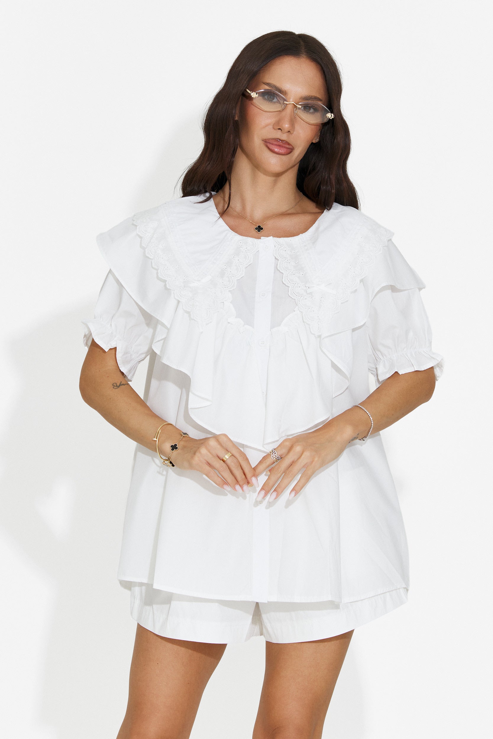 Camicia casual da donna bianca Karlasia Bogas