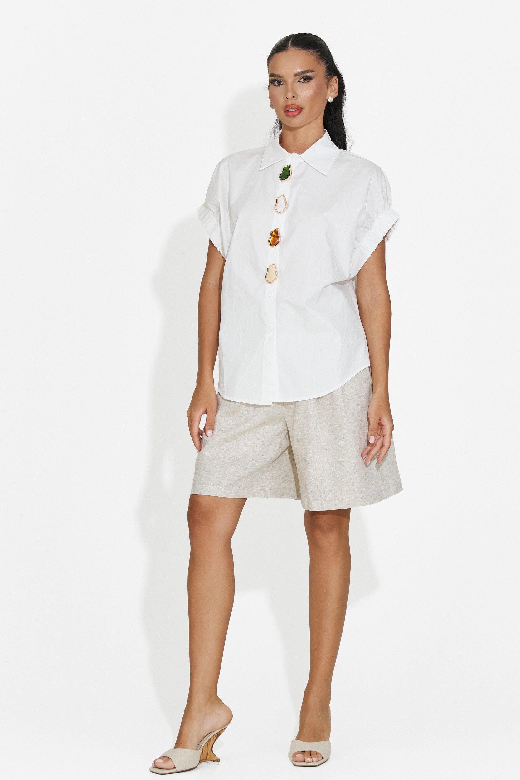 Camicia donna casual bianca Nazmia Bogas