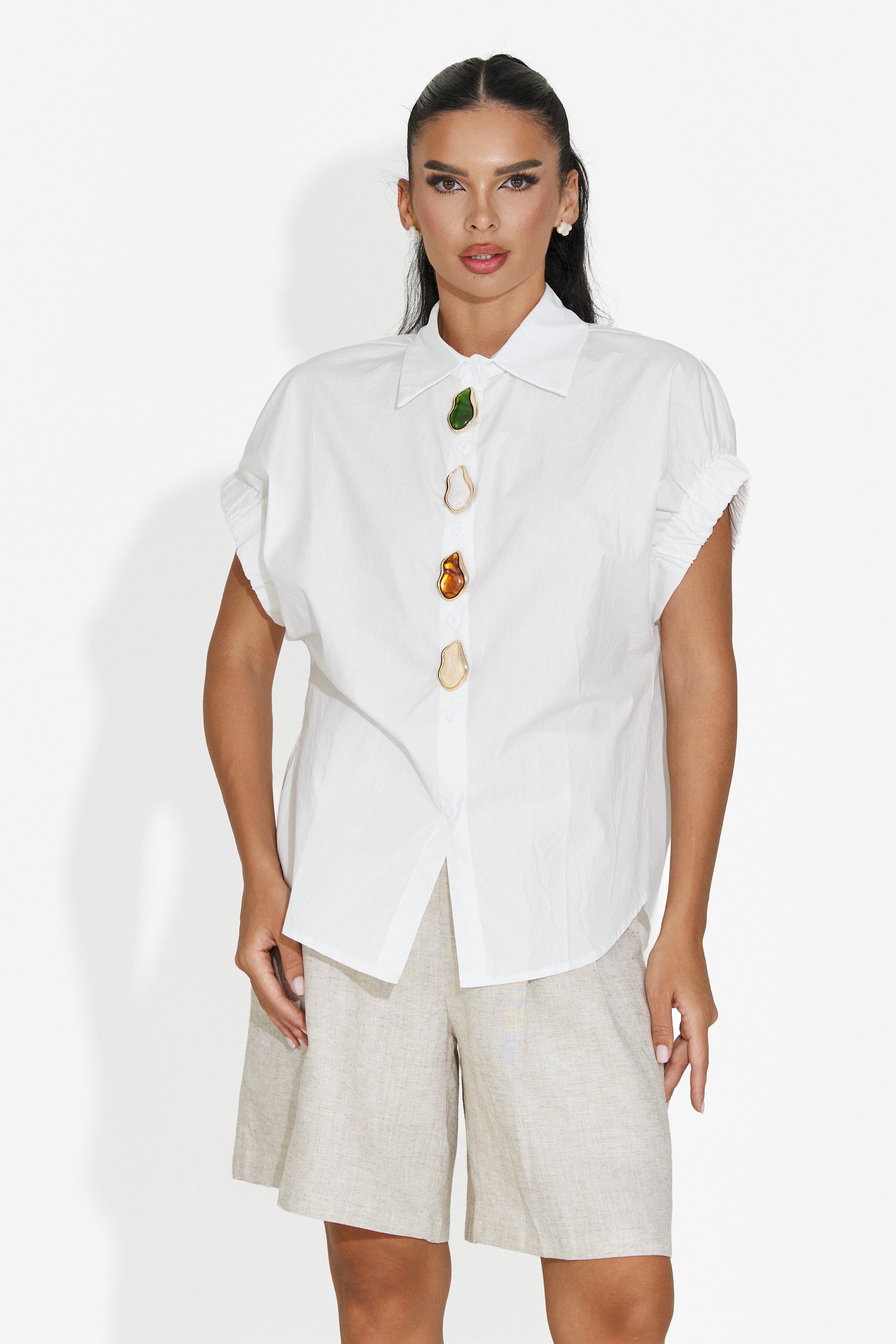 Camicia donna casual bianca Nazmia Bogas