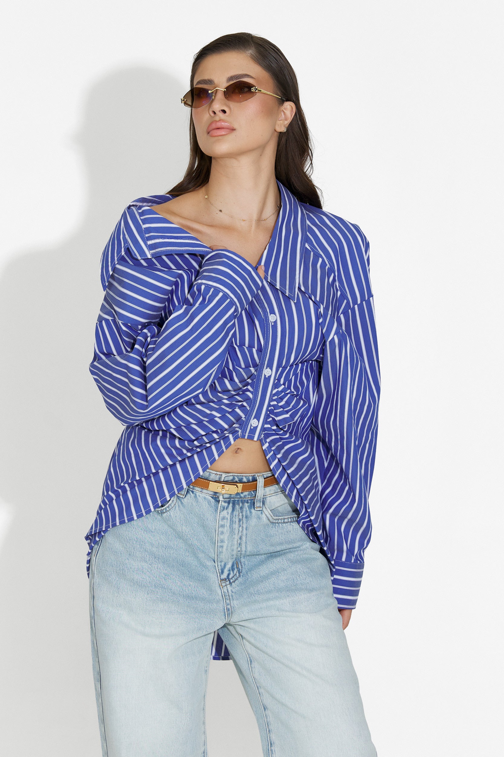 Camicia Blu Casual da Donna di Voncile Bogas