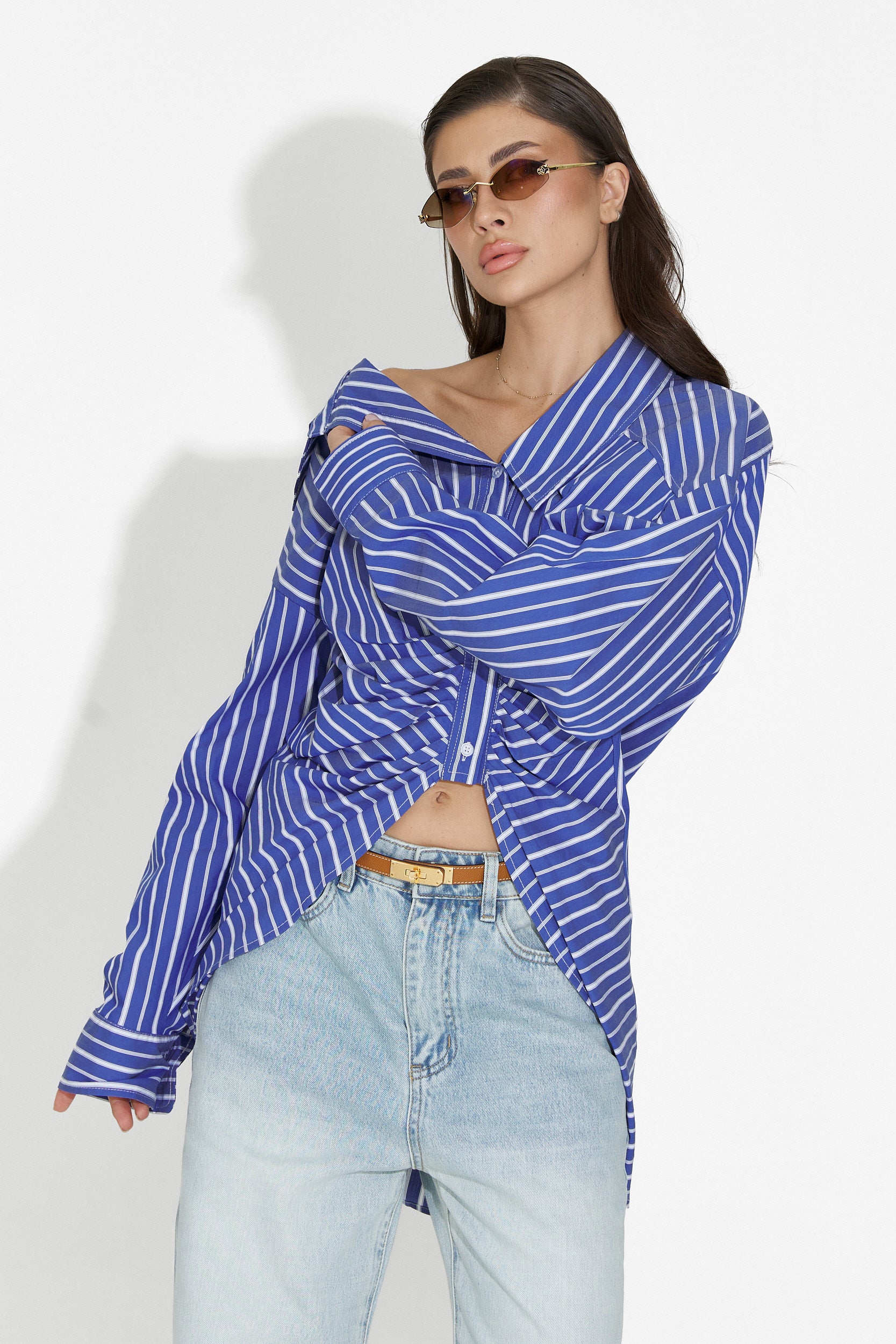 Camicia Blu Casual da Donna di Voncile Bogas