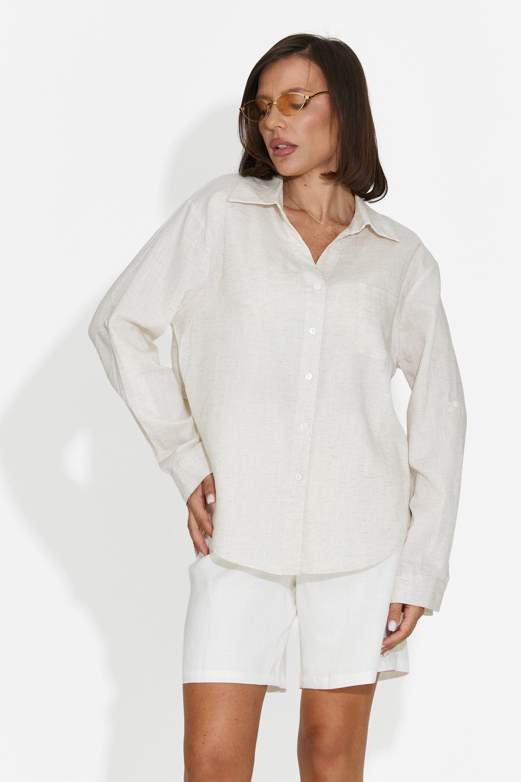 Camicia donna casual beige Agrilius Bogas