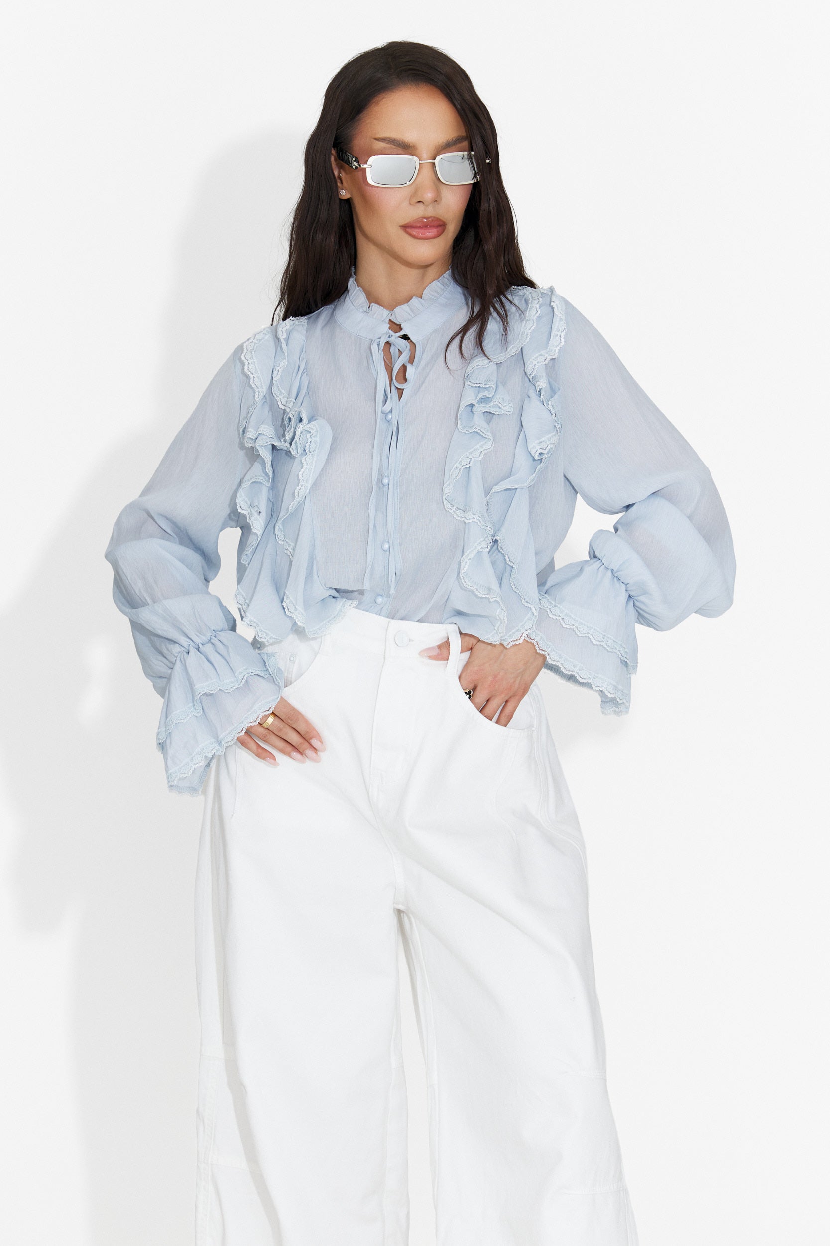 Camicia Casual Blu da Donna Alcadia Bogas