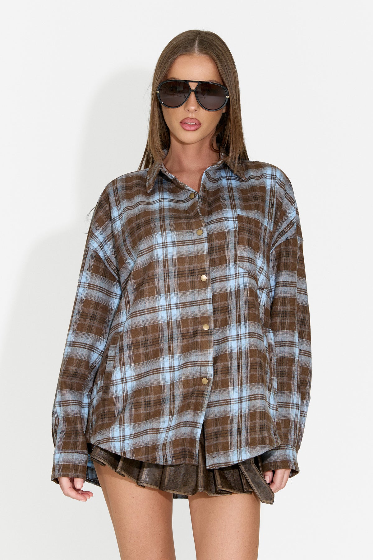 Camicia da donna casual azzurra Drafts Bogas