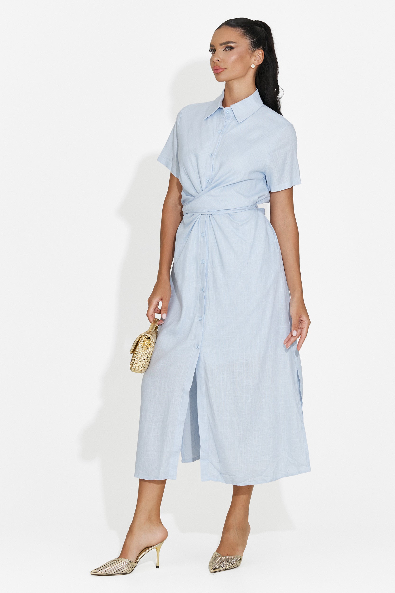 Camicia donna casual azzurra Genoma Bogas