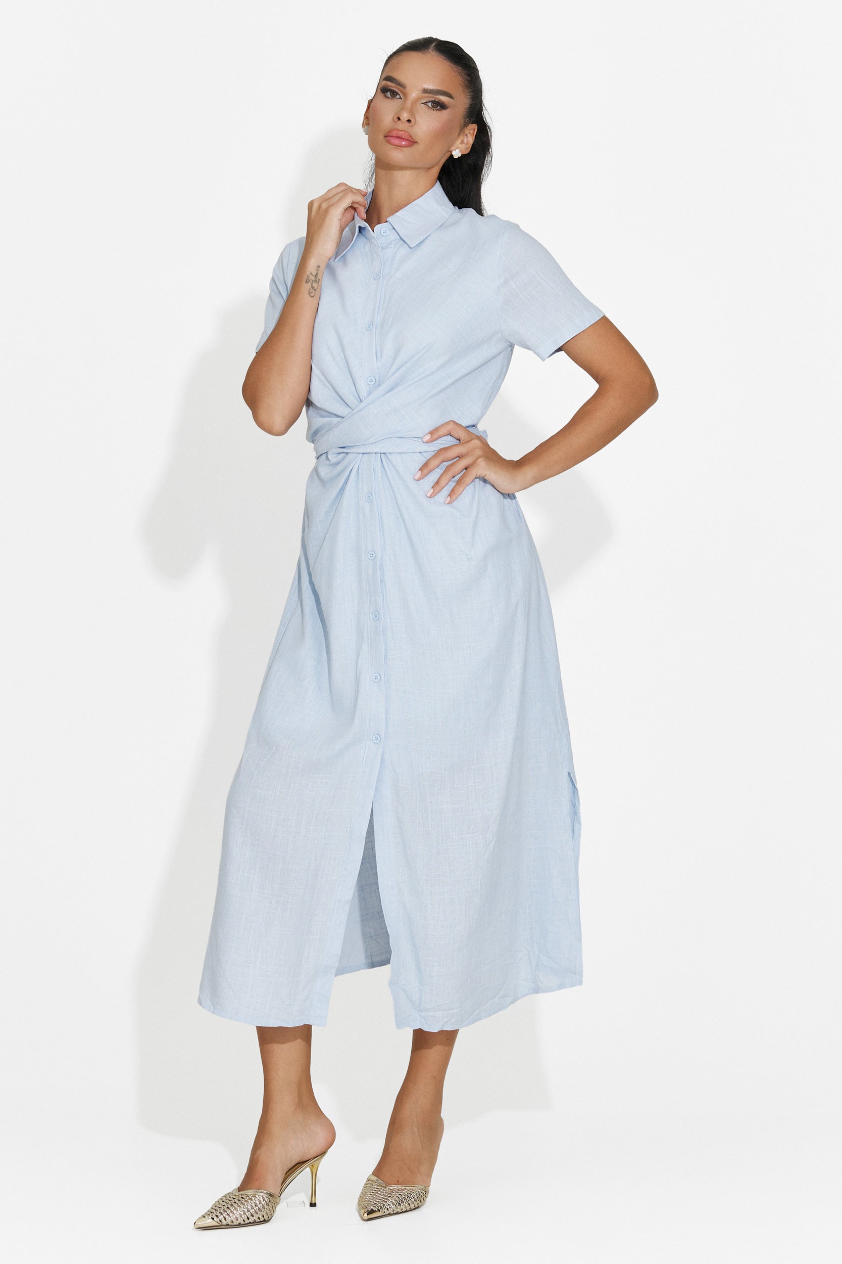 Camicia donna casual azzurra Genoma Bogas