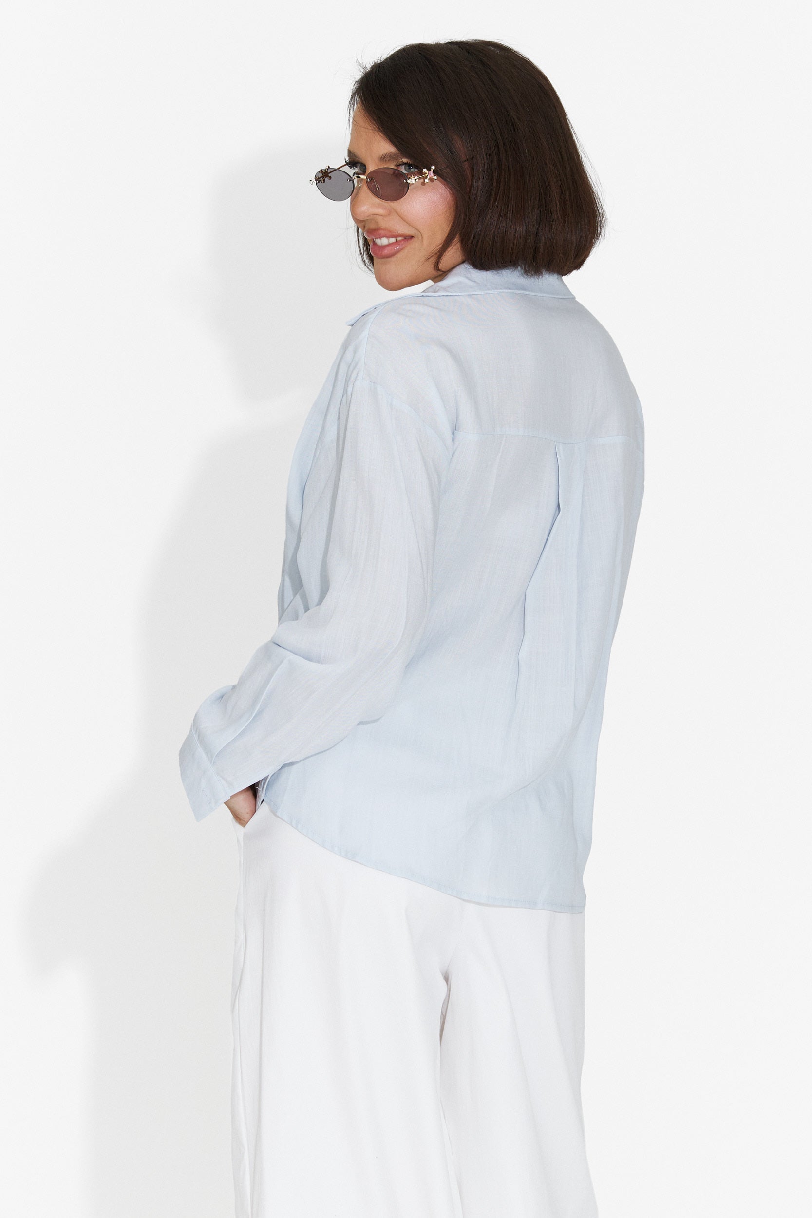 Camasa dama casual bleu Graphi Bogas