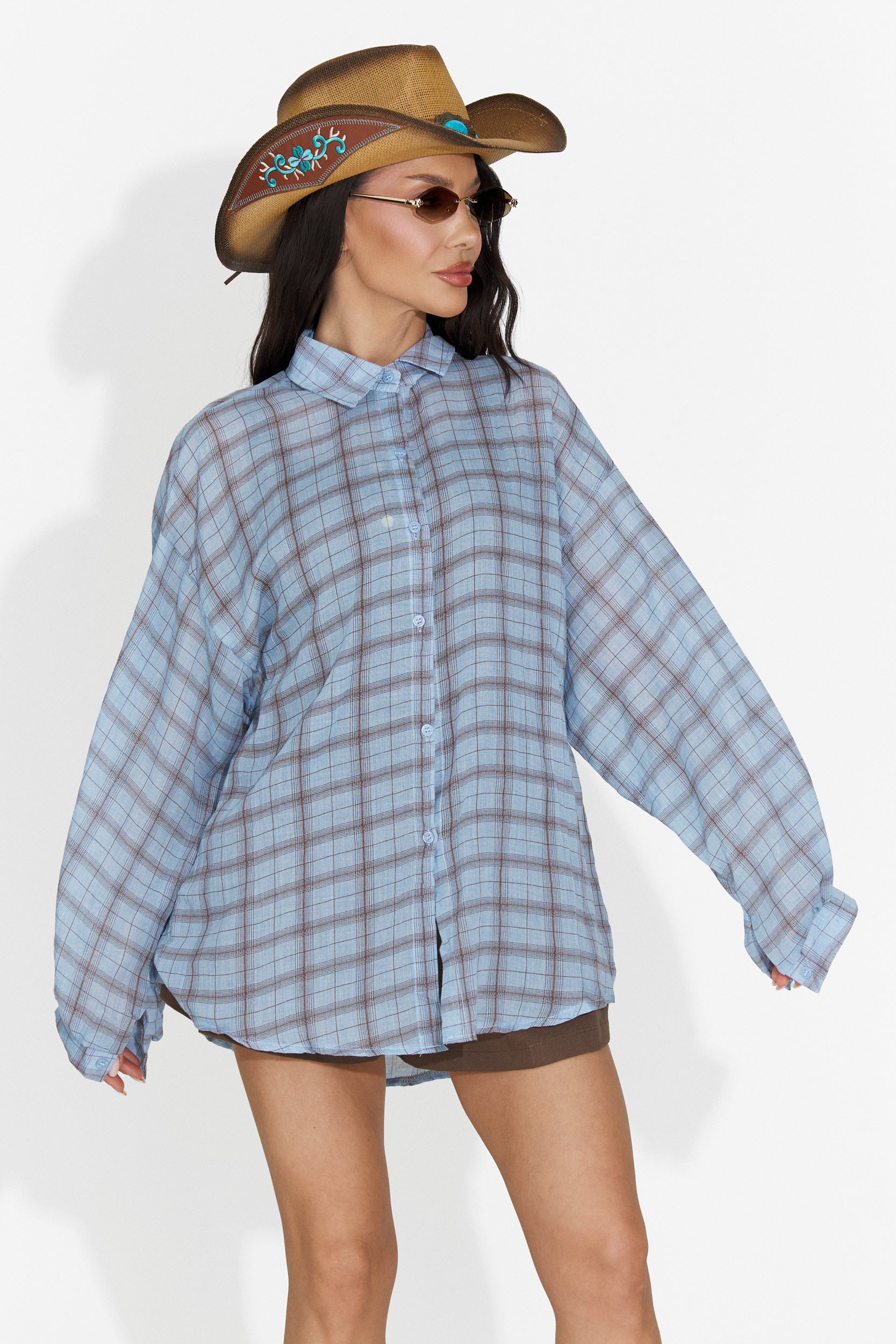 Camasa dama casual bleu Vanga Bogas