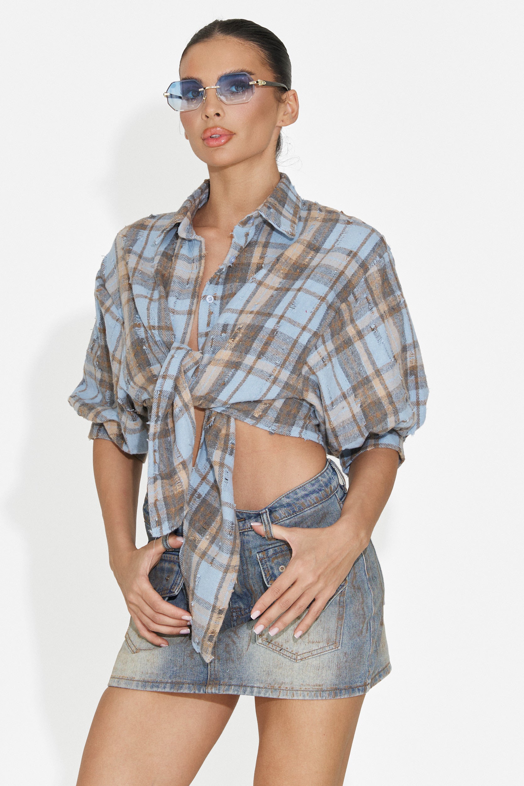 Camicia Casual Blu da Donna di Zenaida Bogas