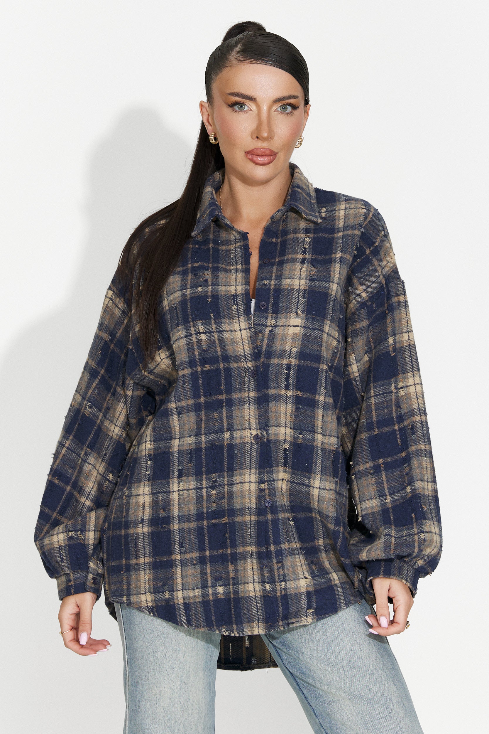 Camicia casual da donna blu marino Jasara Bogas