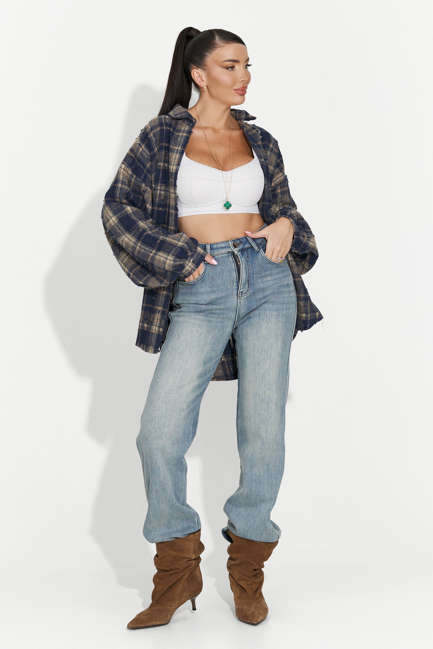 Camicia casual da donna blu marino Jasara Bogas