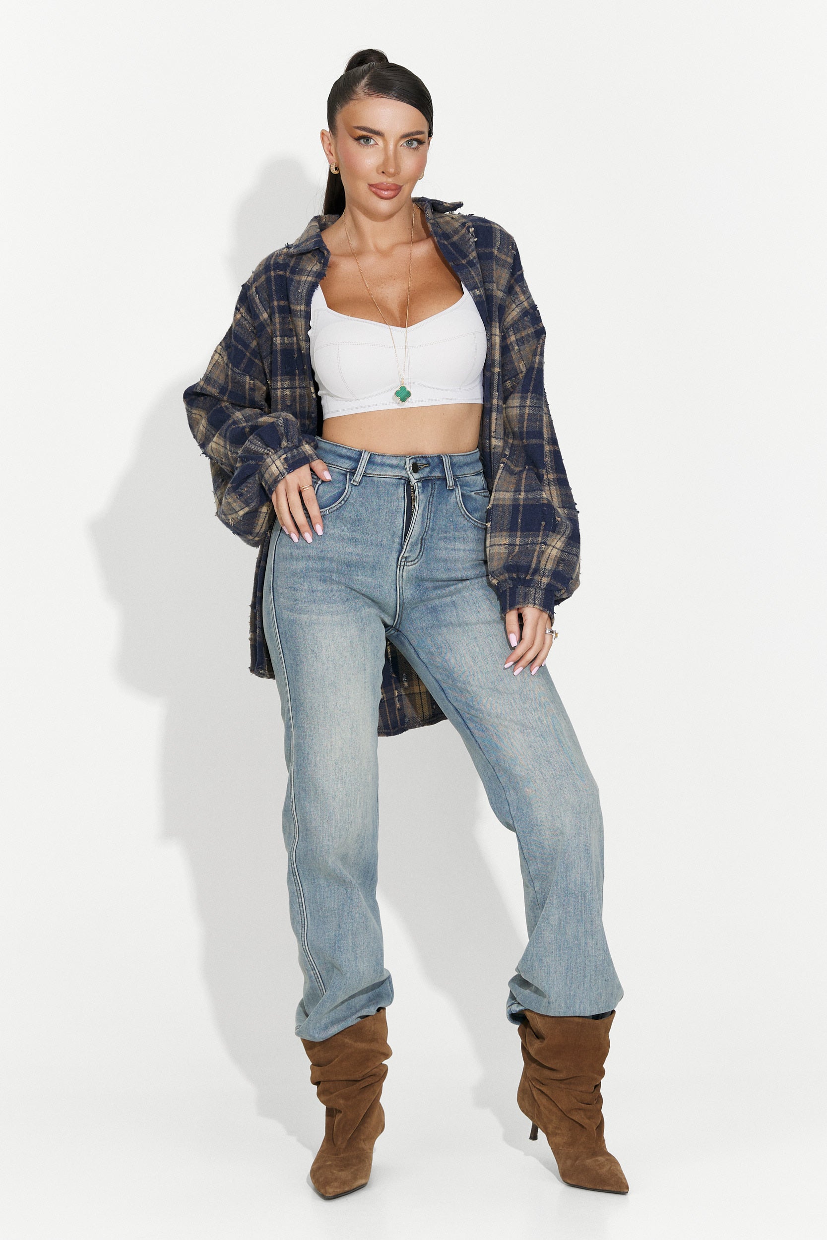 Camicia casual da donna blu marino Jasara Bogas