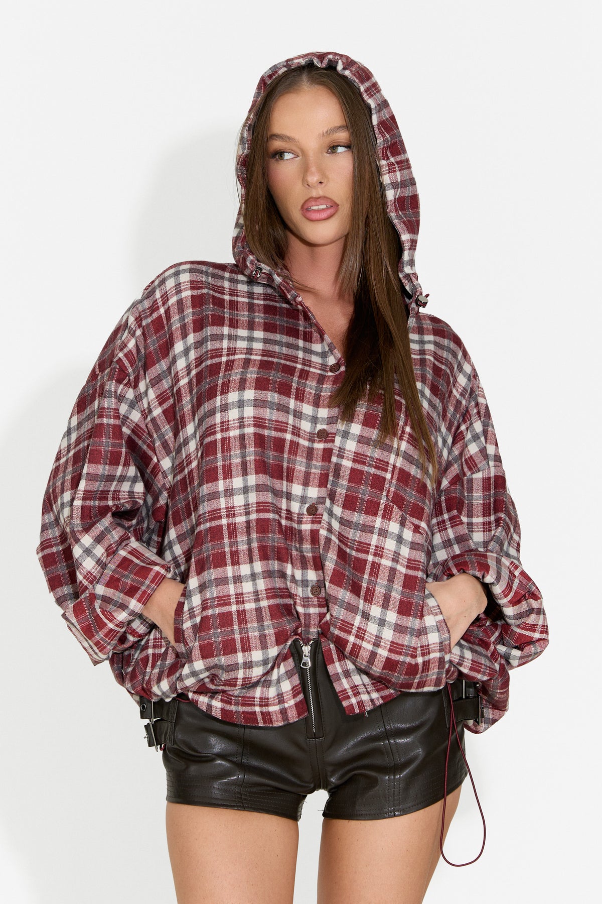 Camicia da donna casual bordeaux Drepina Bogas