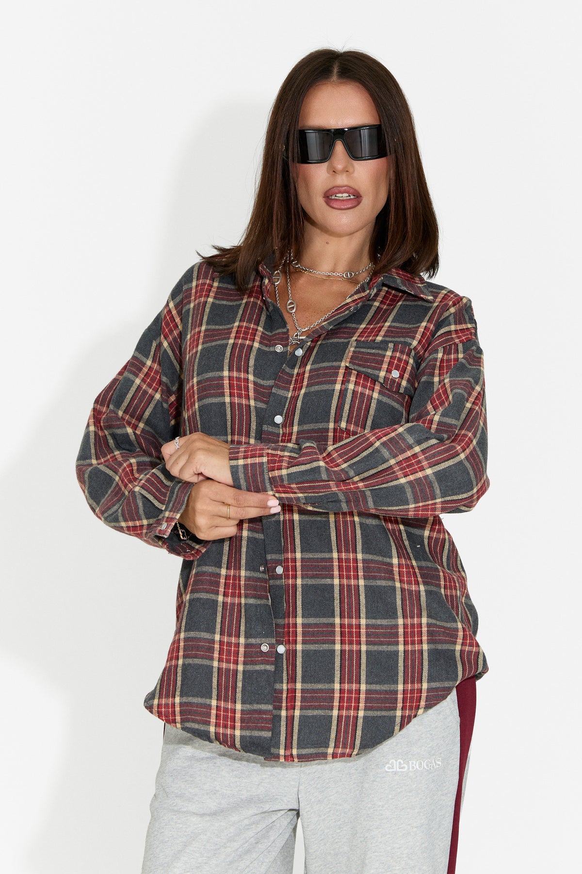 Camicia casual da donna bordeaux Importas Bogas
