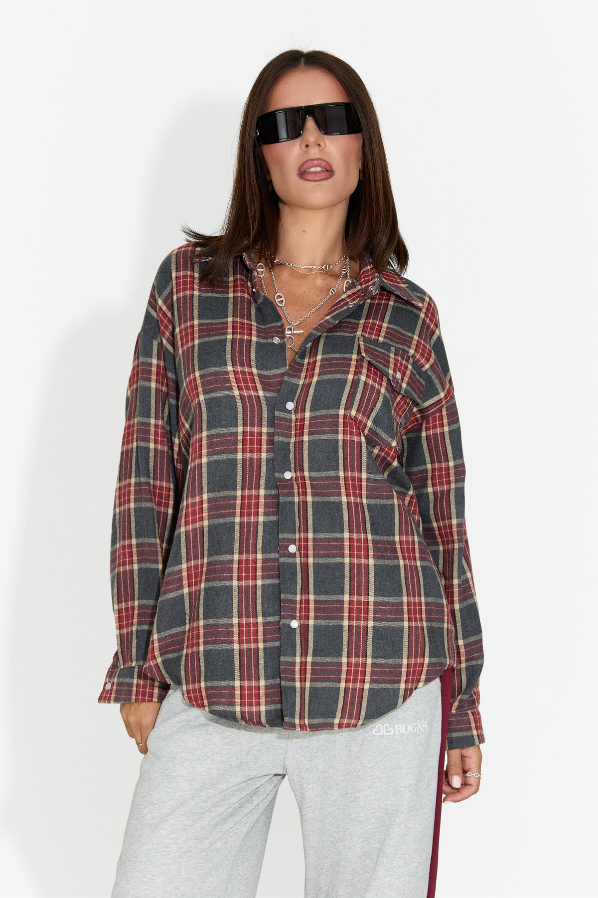 Camicia casual da donna bordeaux Importas Bogas