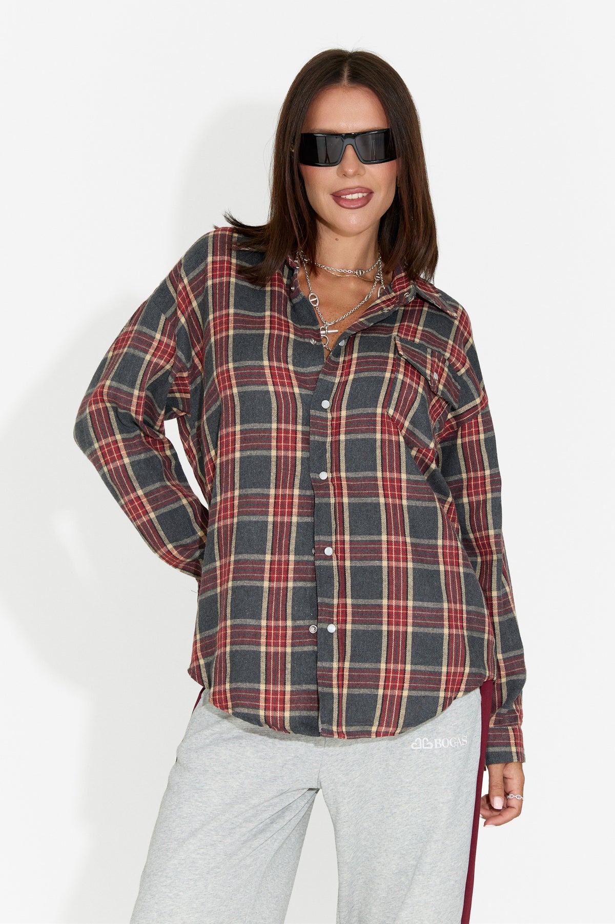 Camicia casual da donna bordeaux Importas Bogas