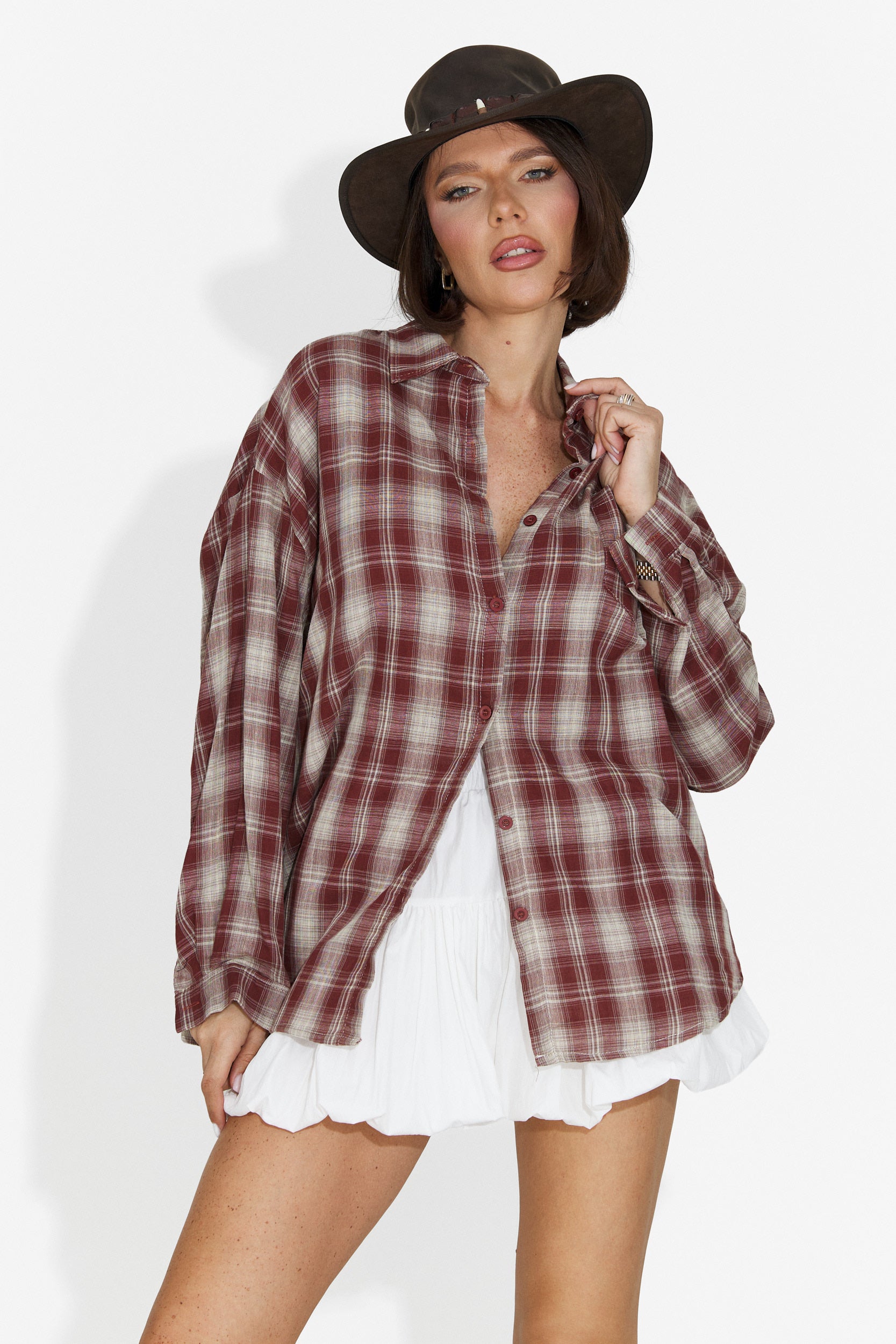 Camicia Casual Bordeaux da Donna di Letiza Bogas