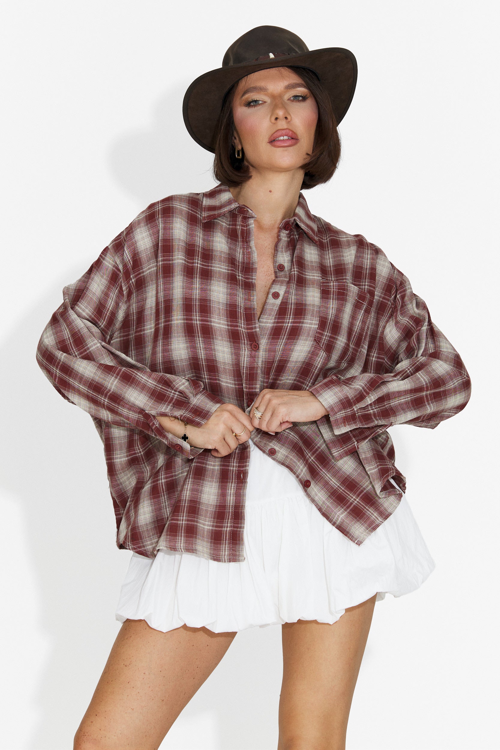 Camicia Casual Bordeaux da Donna di Letiza Bogas