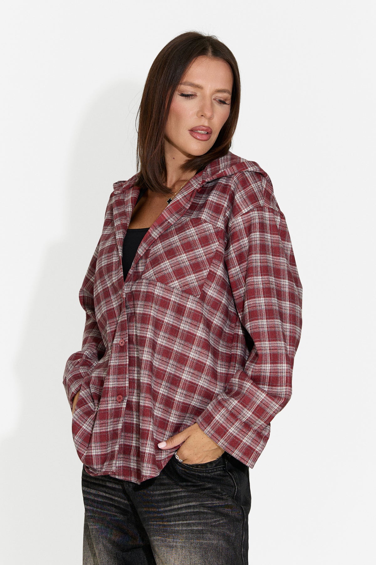 Camicia da donna casual bordeaux Venrita Bogas