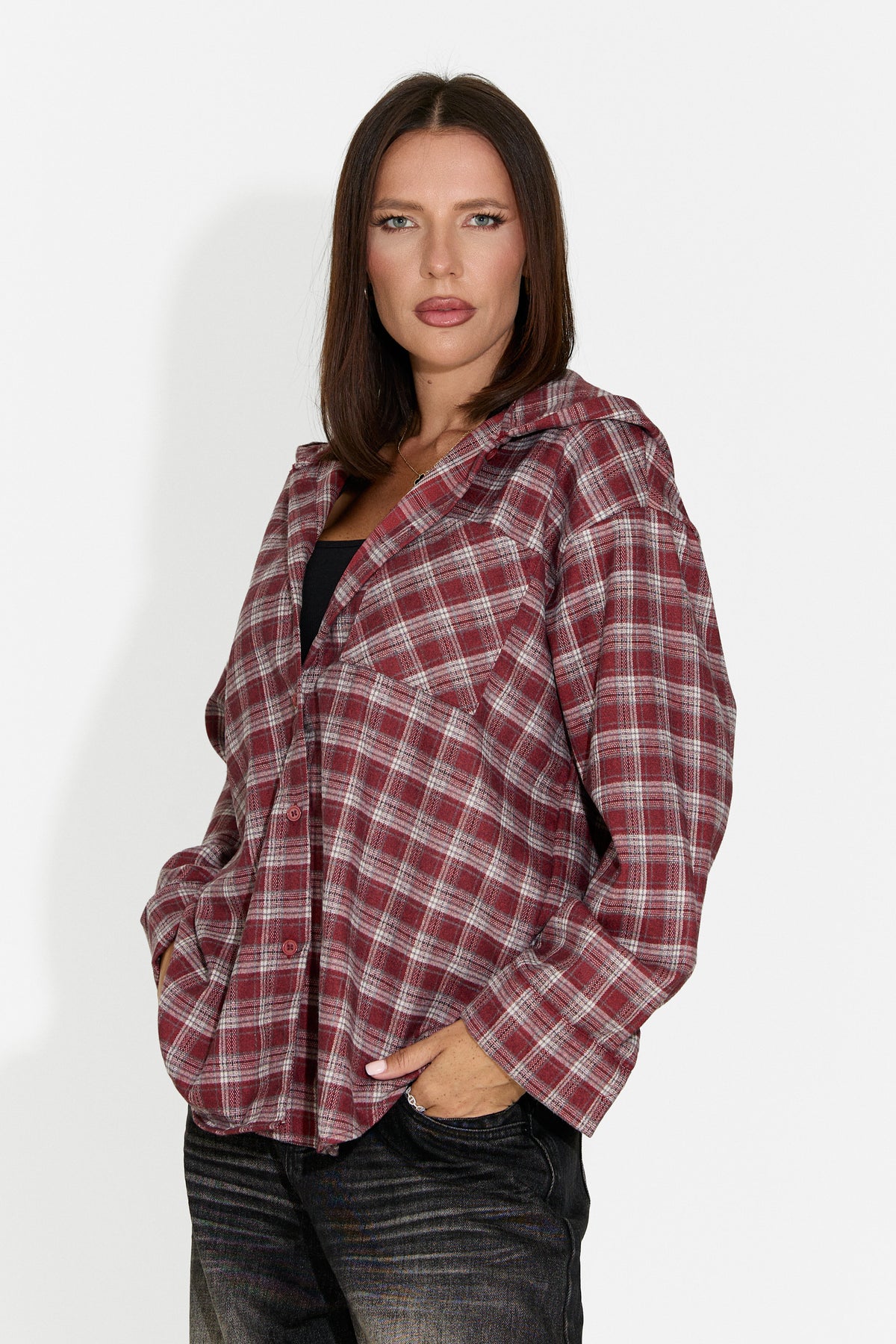 Camicia da donna casual bordeaux Venrita Bogas
