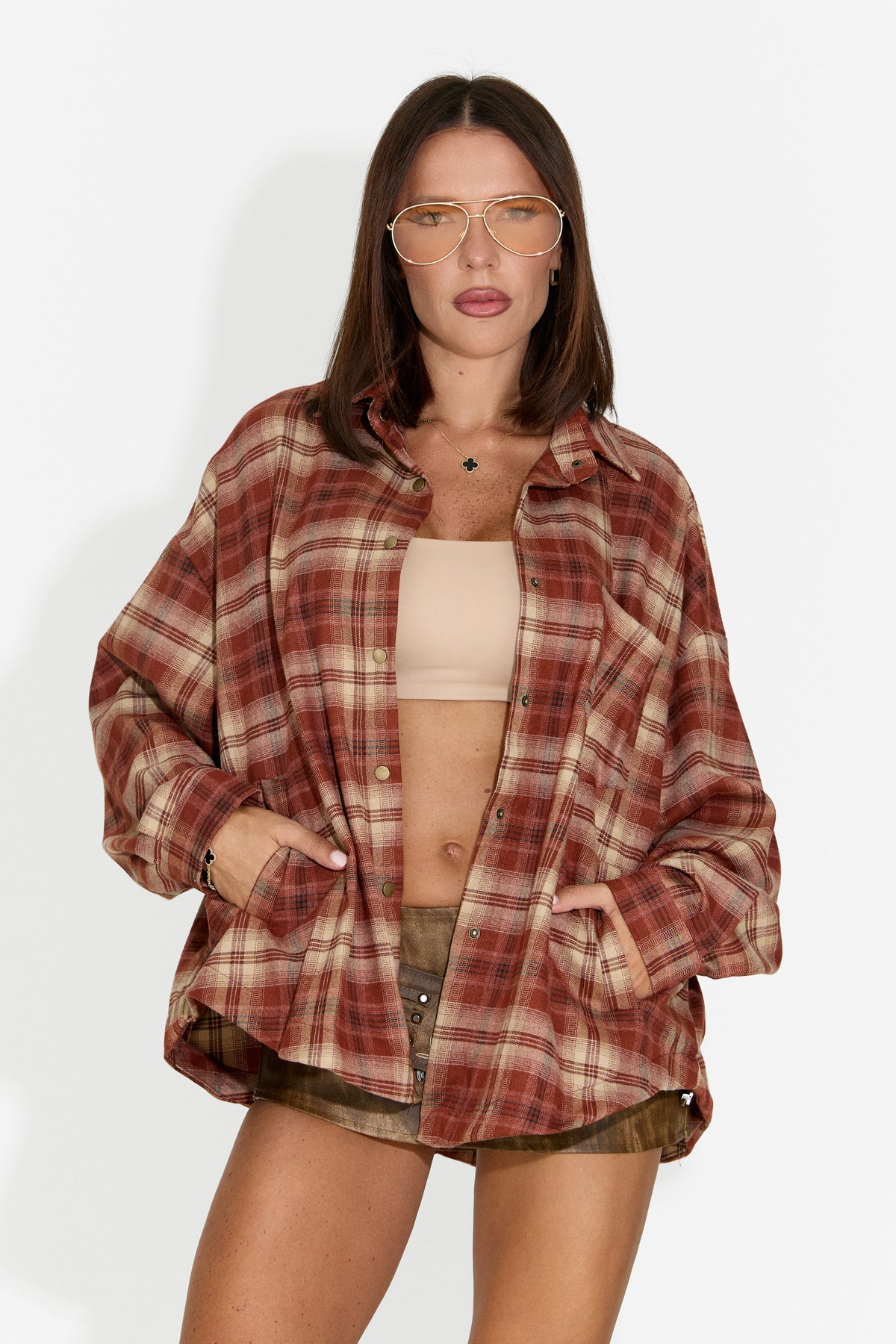 Camicia da donna casual color mattone Drafts Bogas