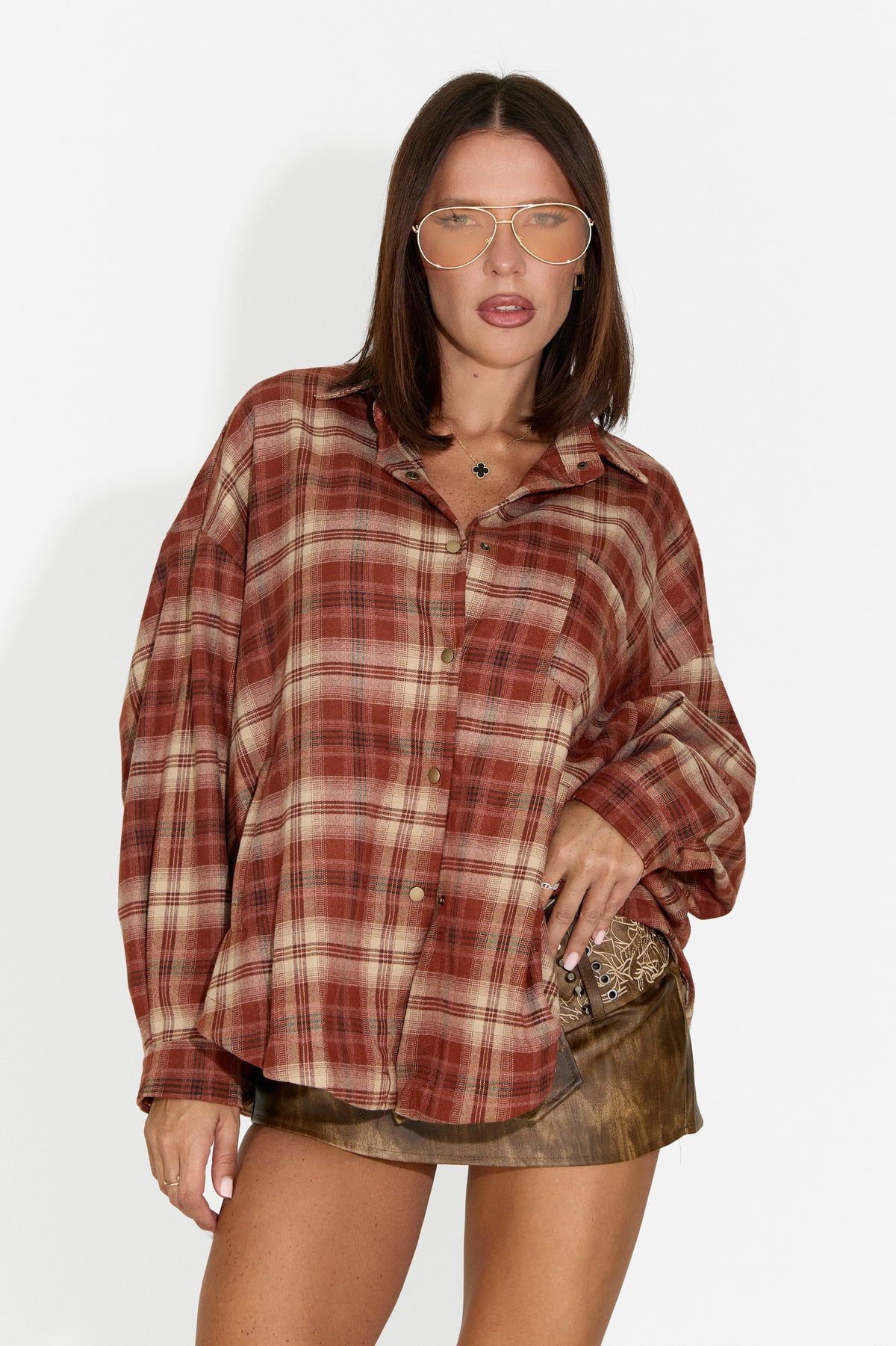 Camicia da donna casual color mattone Drafts Bogas