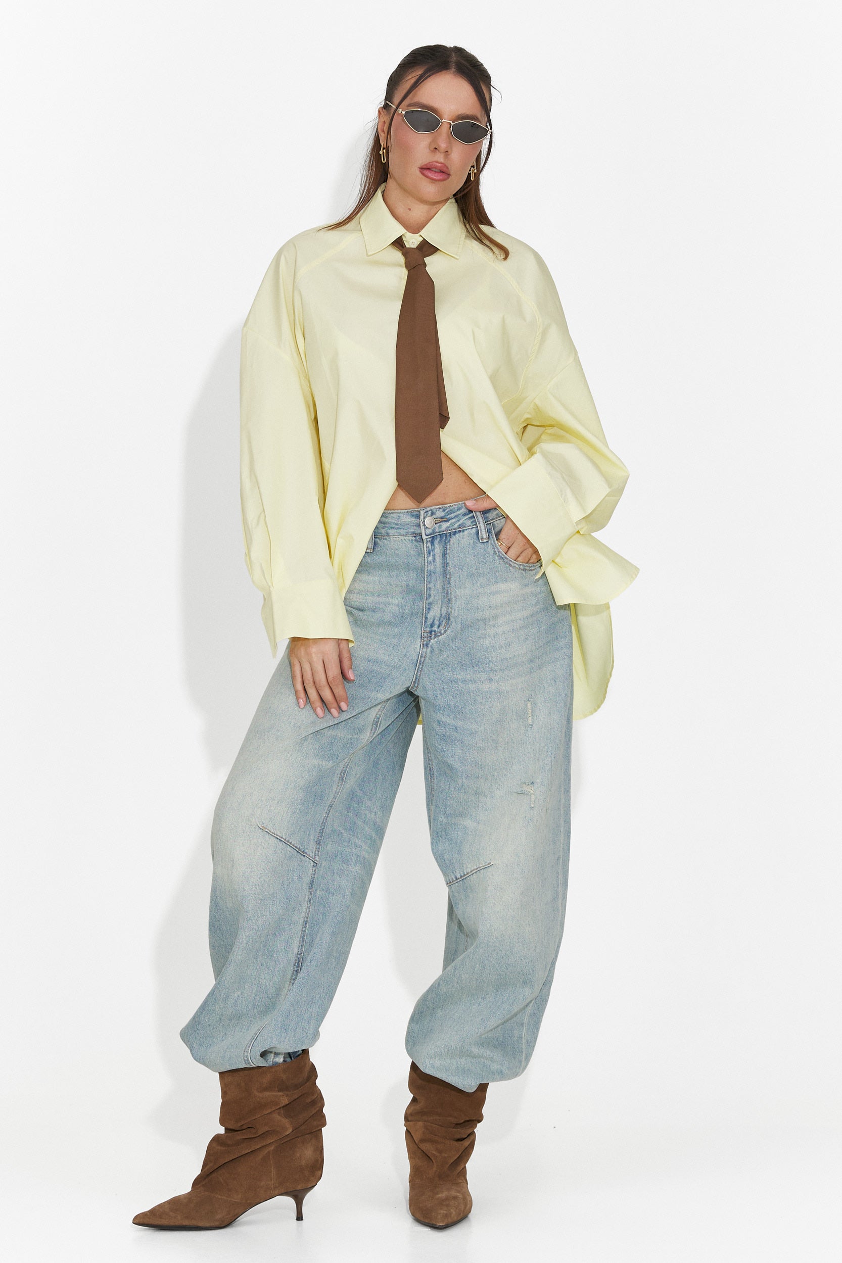 Camicia Casual Gialla da Donna di Abrienda Bogas