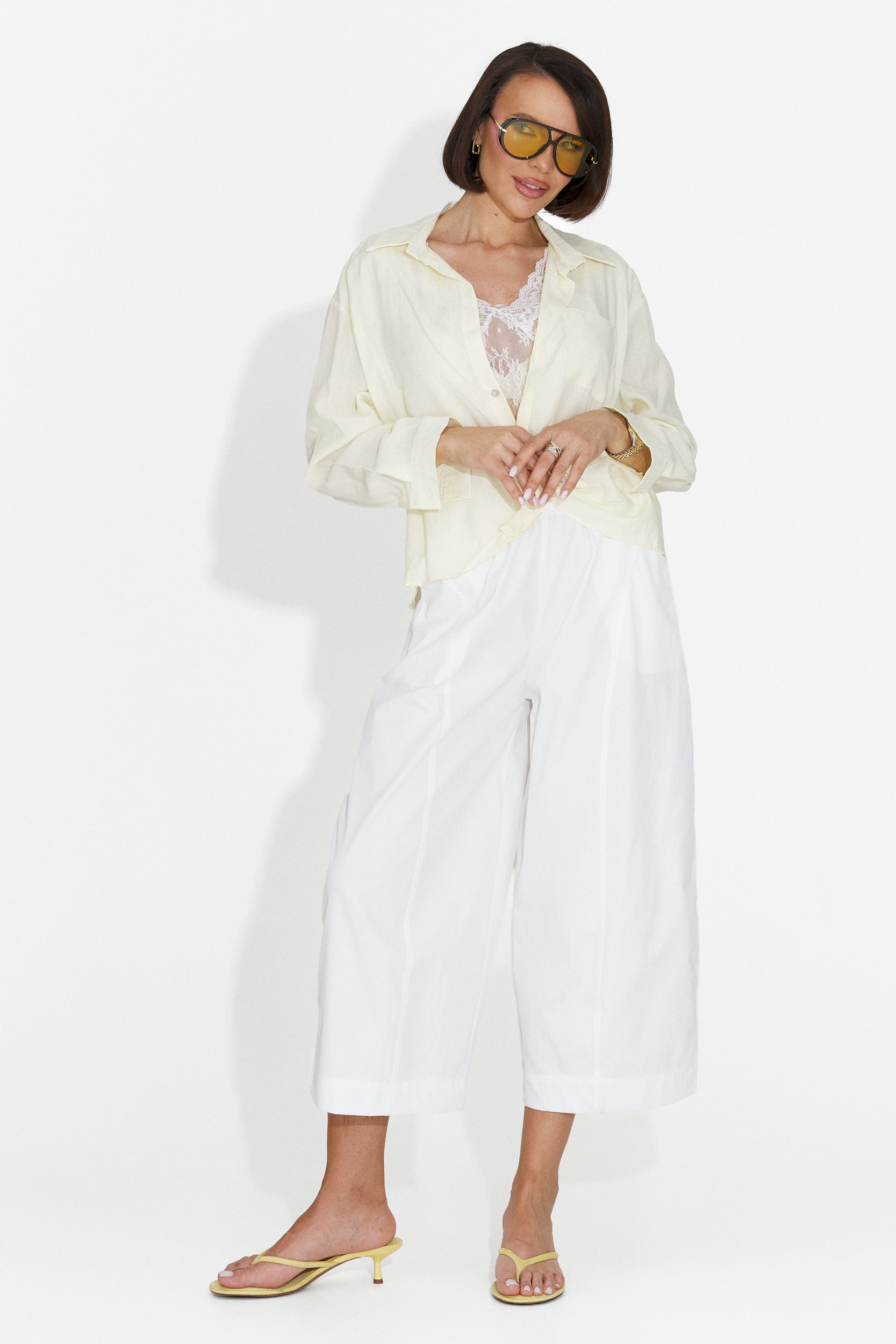 Camicia casual gialla da donna Graphi Bogas