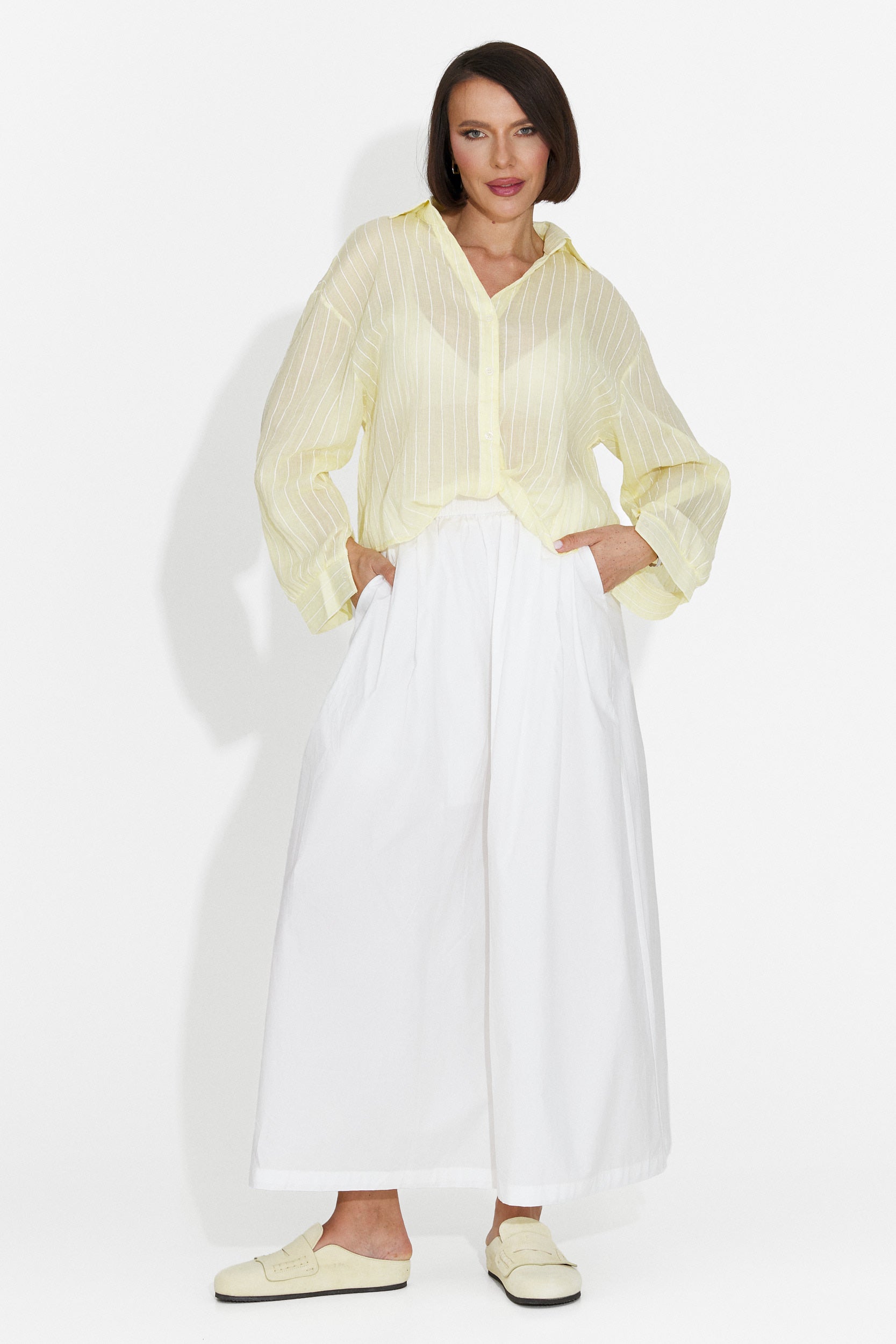 Camicia Casual Gialla da Donna di Teodoria Bogas