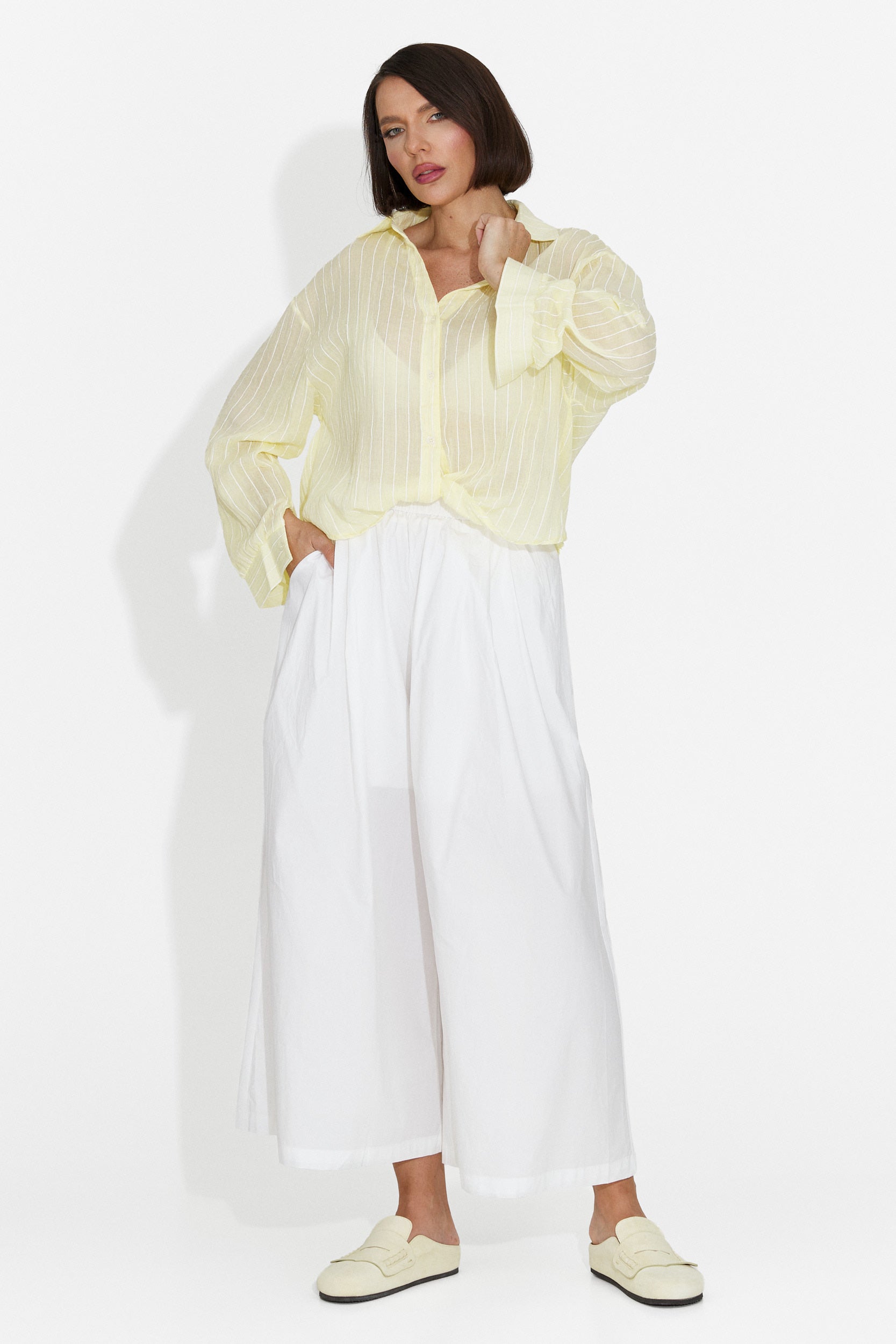Camicia Casual Gialla da Donna di Teodoria Bogas