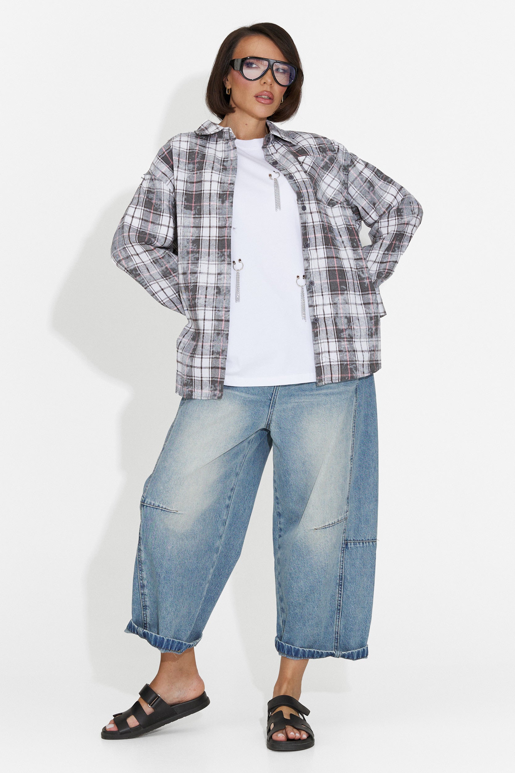 Camicia Casual Grigia da Donna Adelyma Bogas