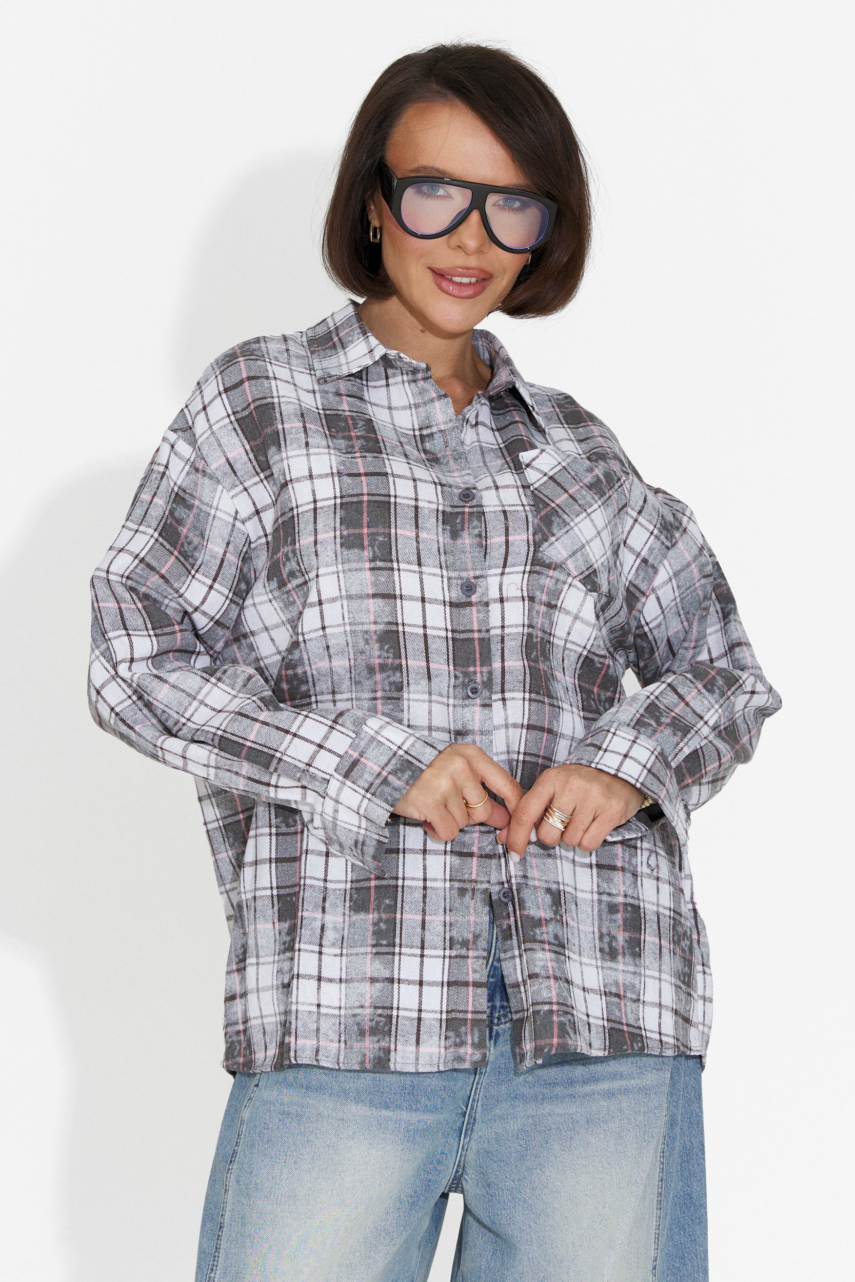 Camicia Casual Grigia da Donna Adelyma Bogas
