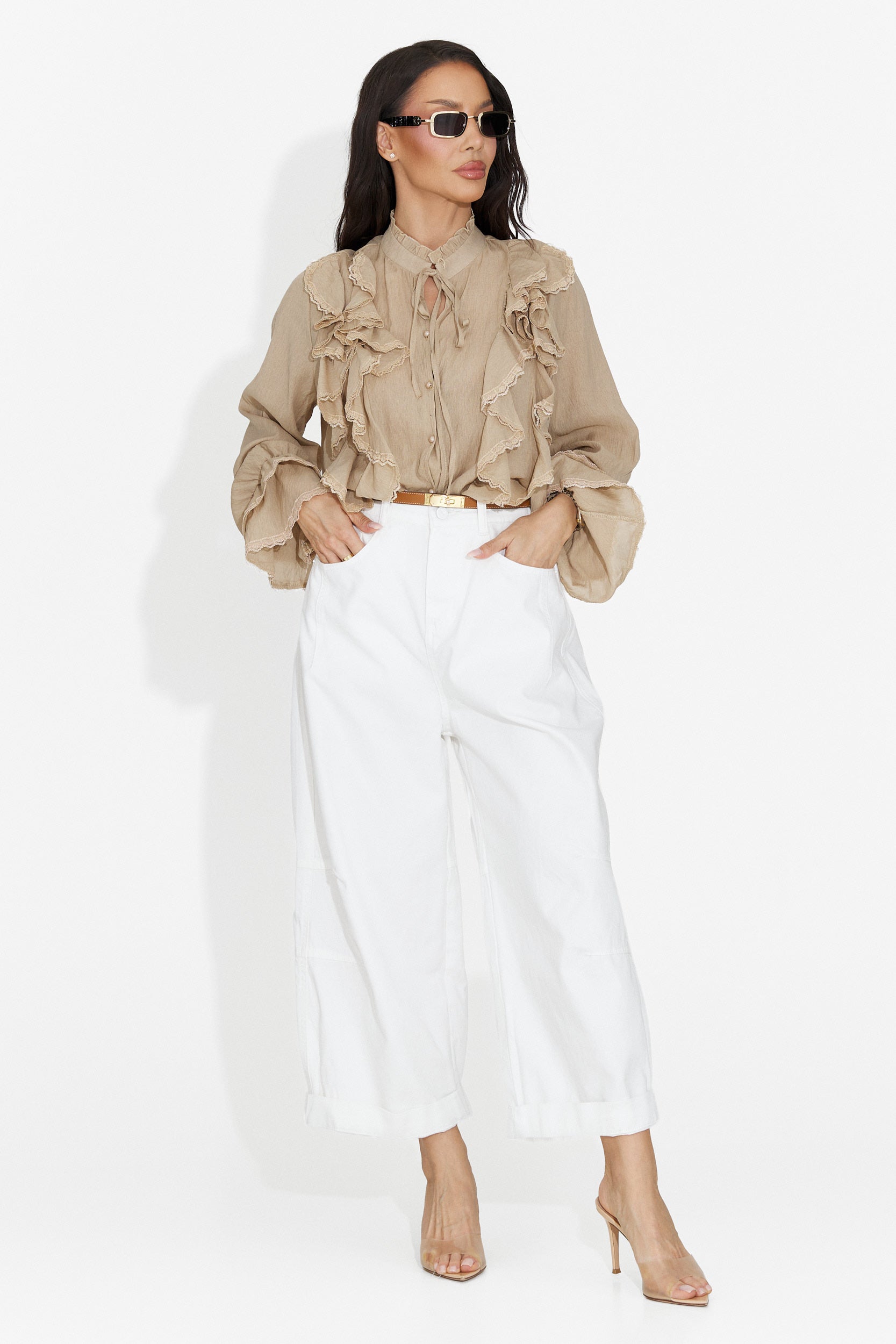 Camicia Casual Marrone da Donna Alcadia Bogas