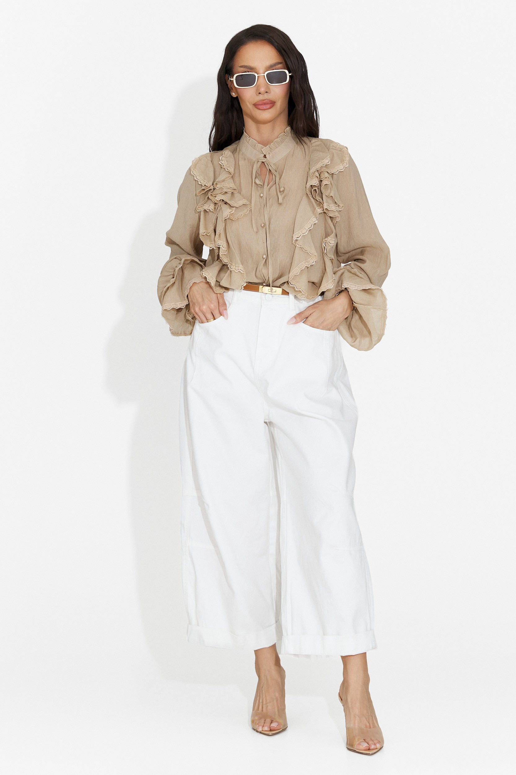 Camicia Casual Marrone da Donna Alcadia Bogas