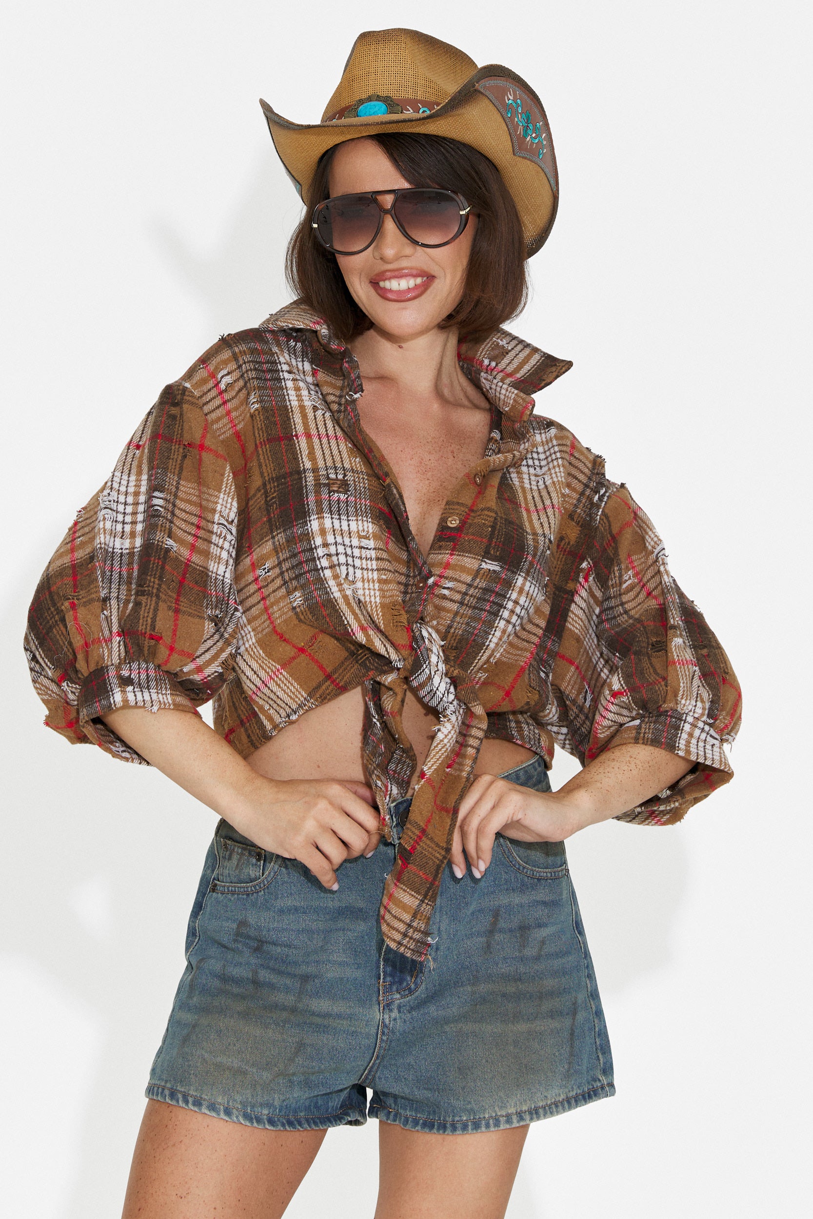 Camicia casual marrone da donna Daciana Bogas