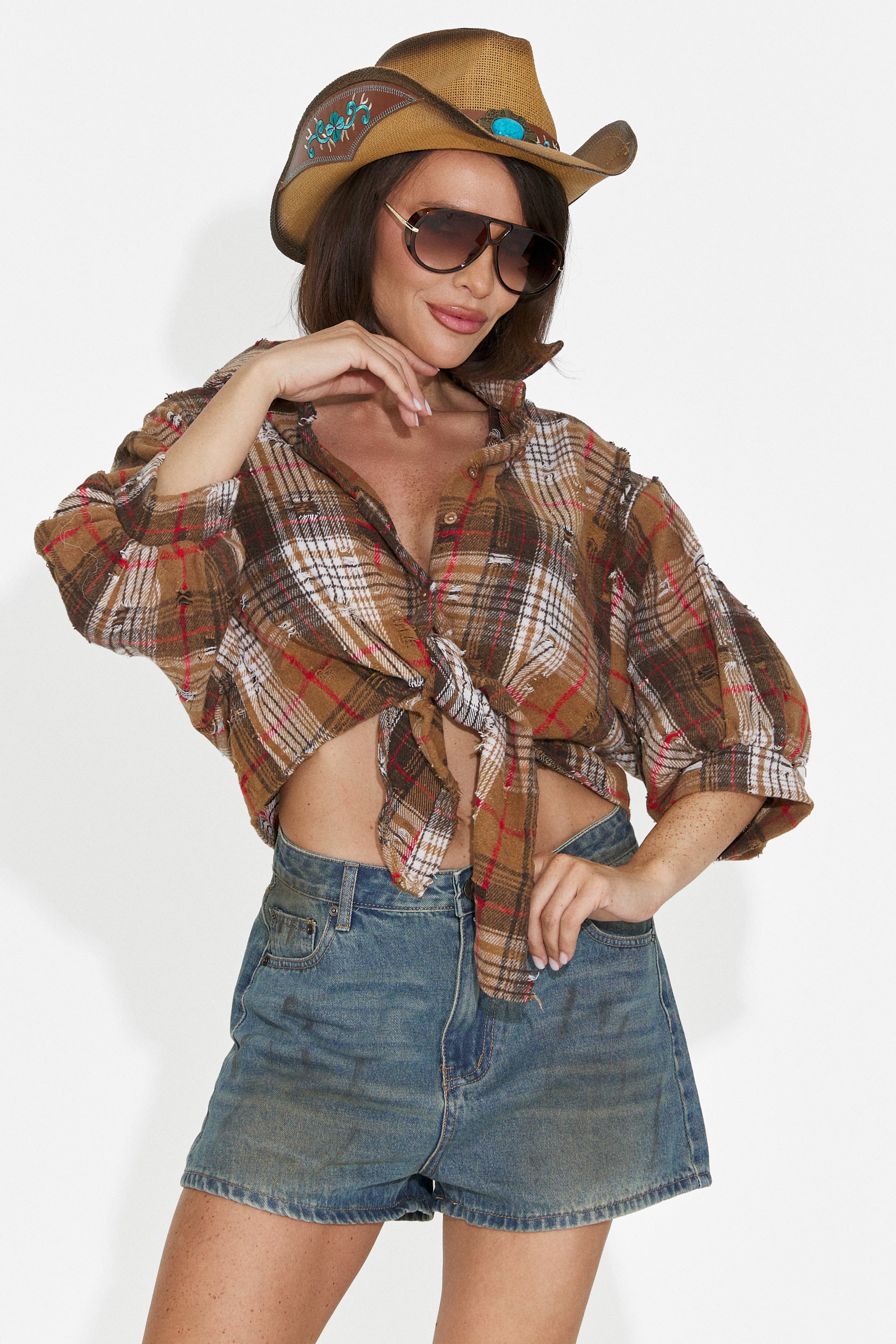 Camicia casual marrone da donna Daciana Bogas