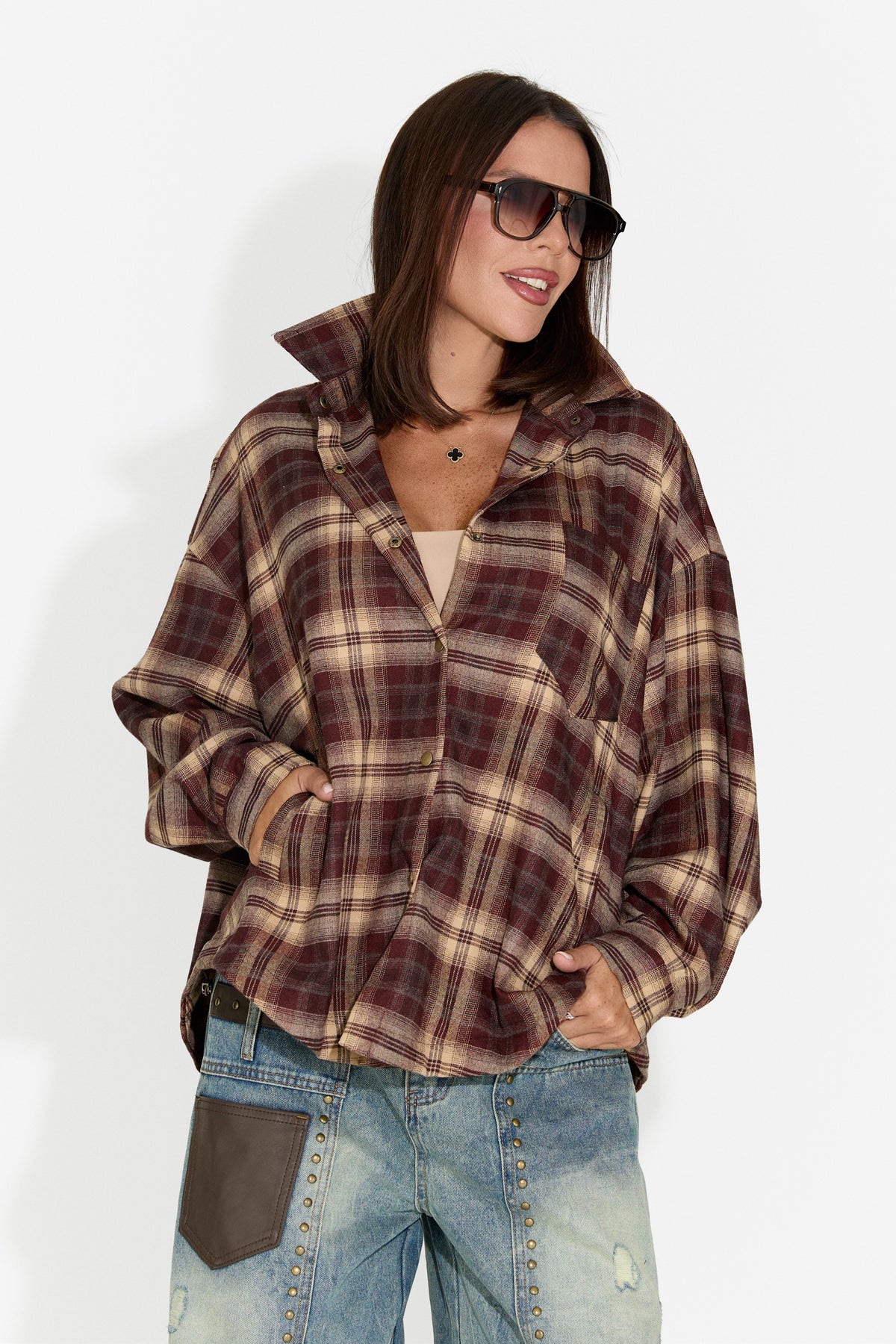 Camicia da donna casual marrone Drafts Bogas
