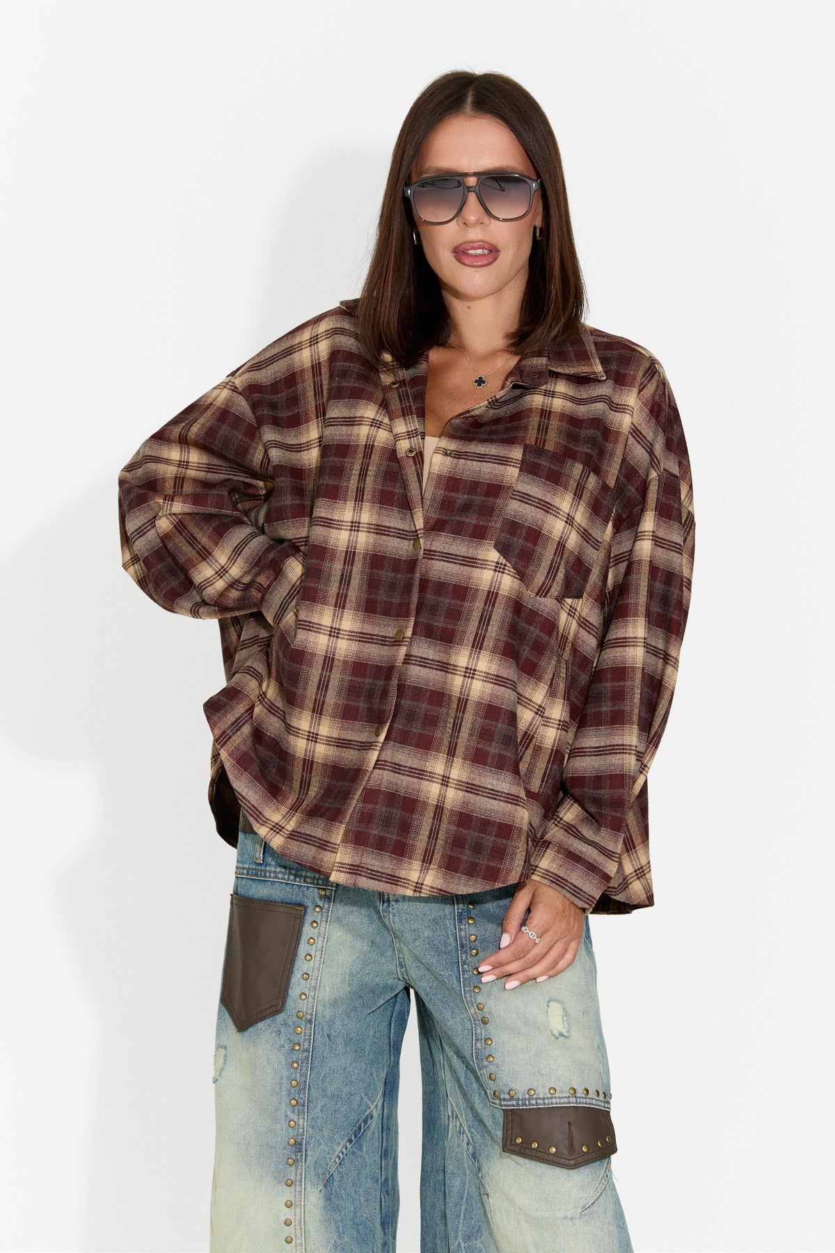 Camicia da donna casual marrone Drafts Bogas
