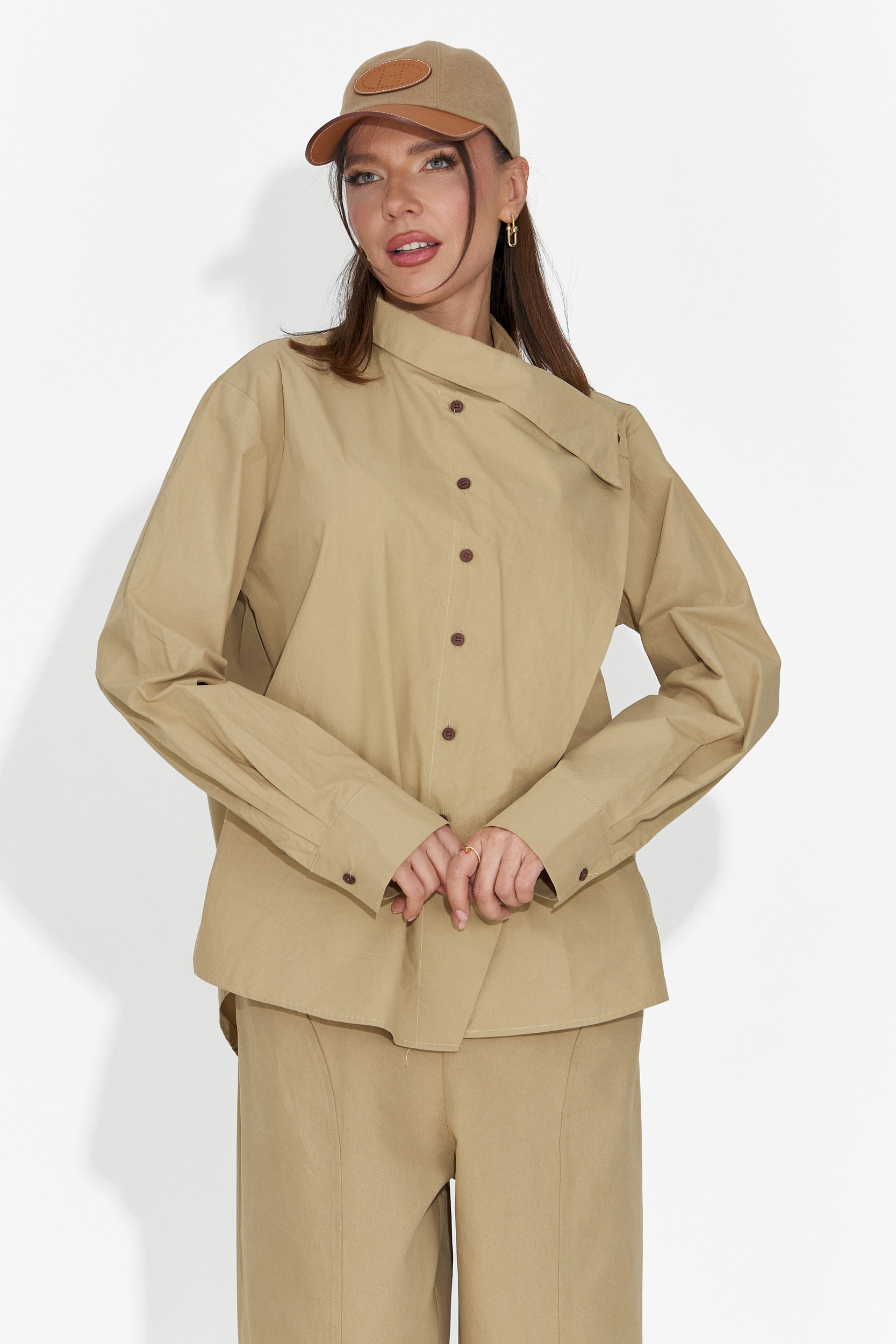 Camicia Casual Marrone da Donna di Edinea Bogas