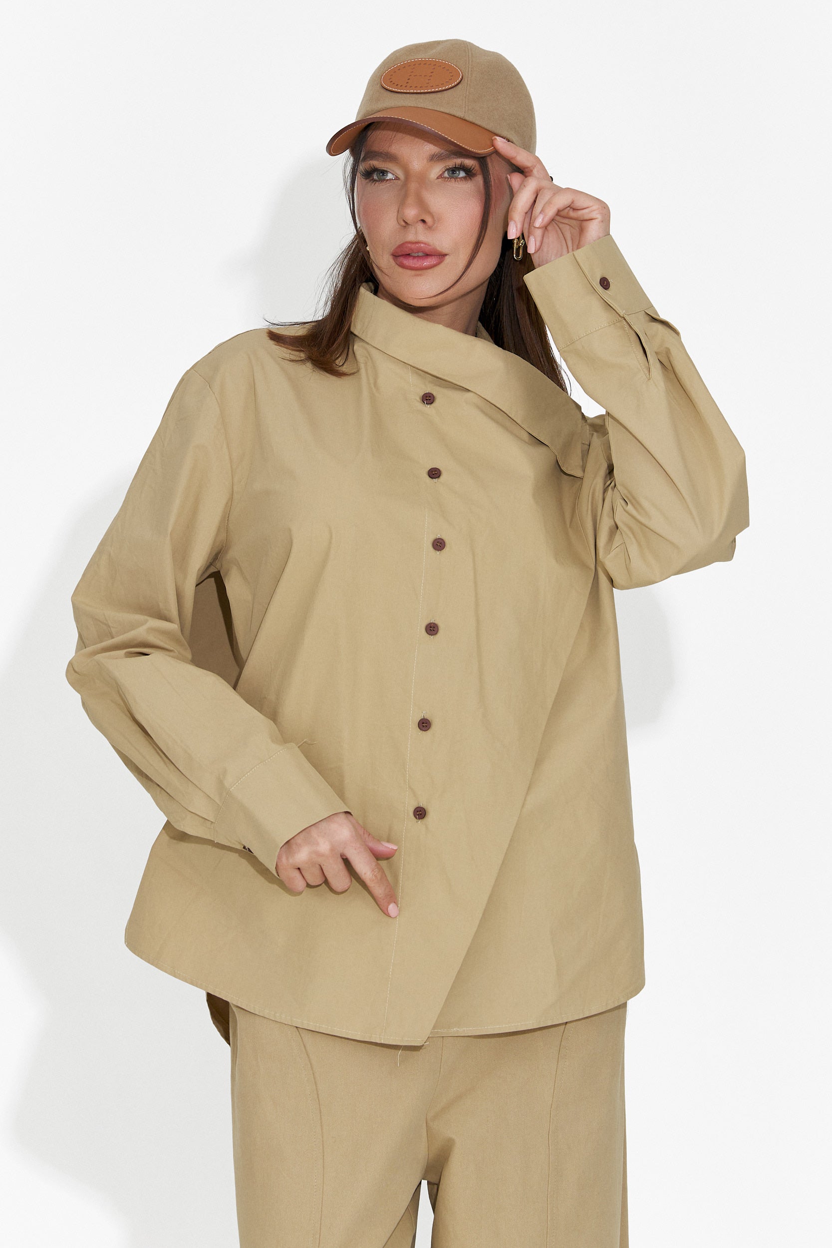 Camicia Casual Marrone da Donna di Edinea Bogas