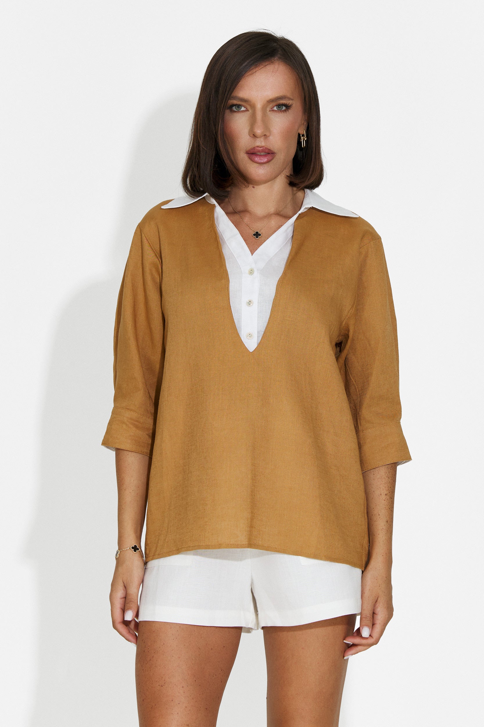 Camicia casual da donna marrone Esperia Bogas