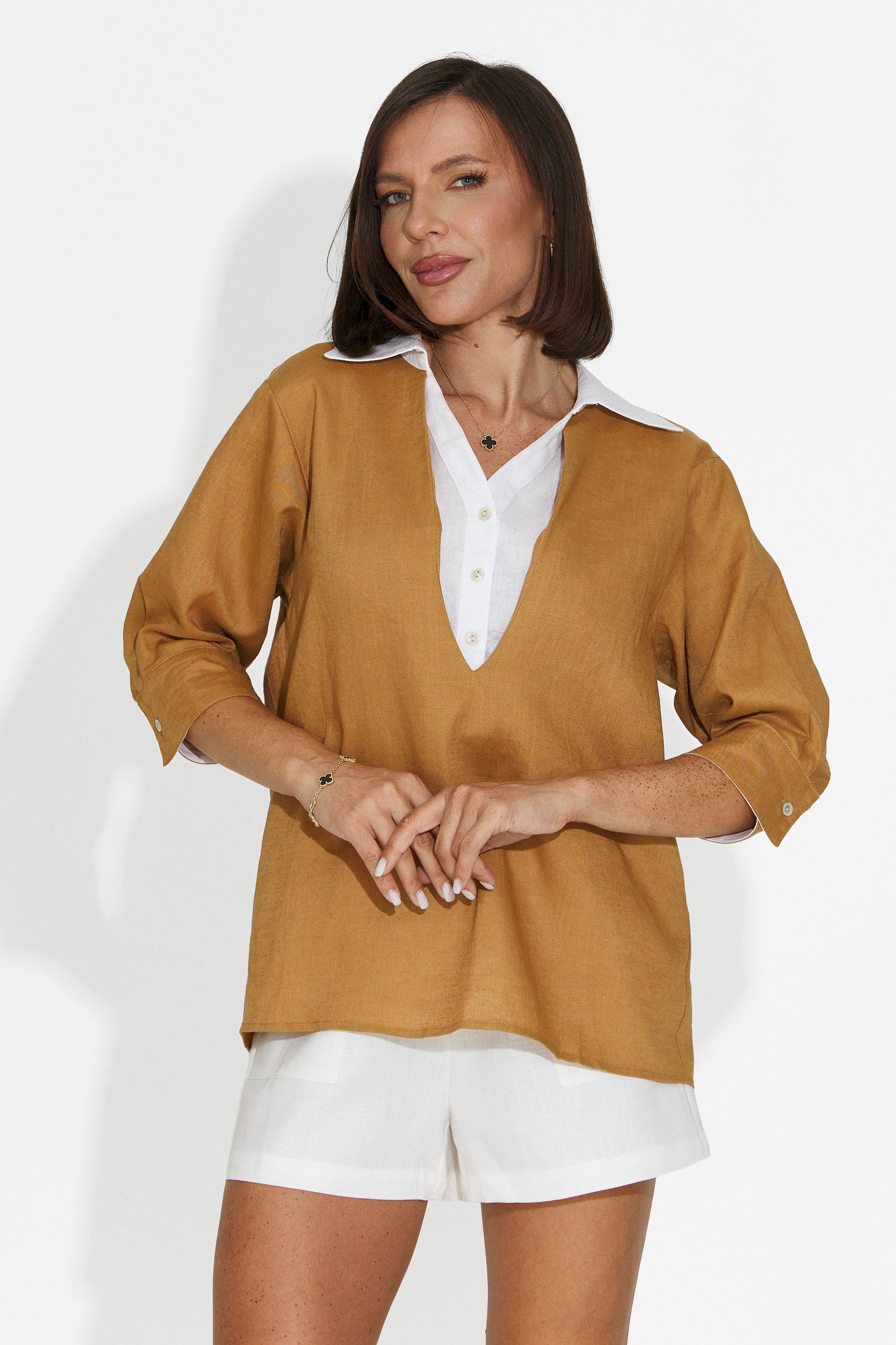 Camicia casual da donna marrone Esperia Bogas