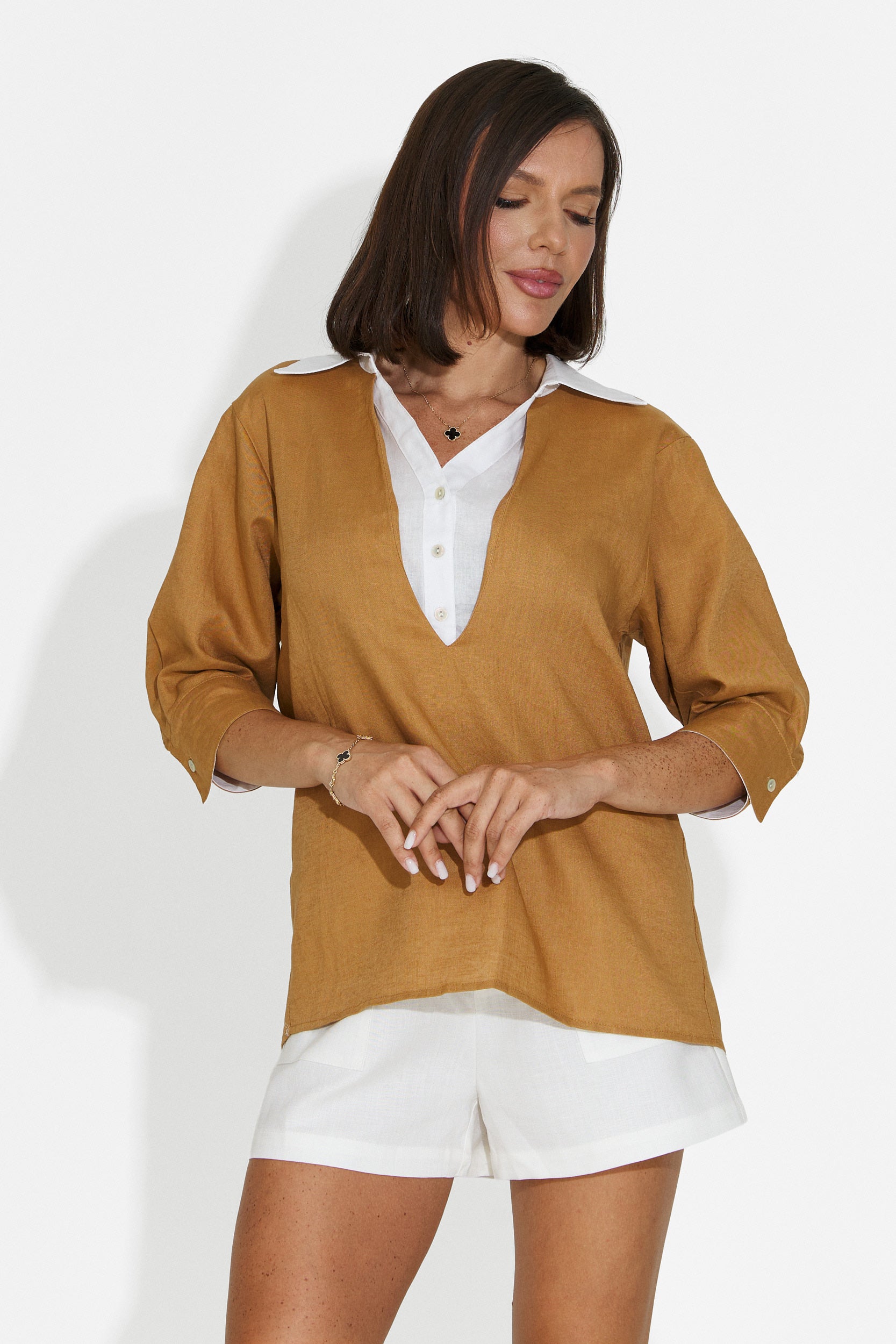 Camicia casual da donna marrone Esperia Bogas