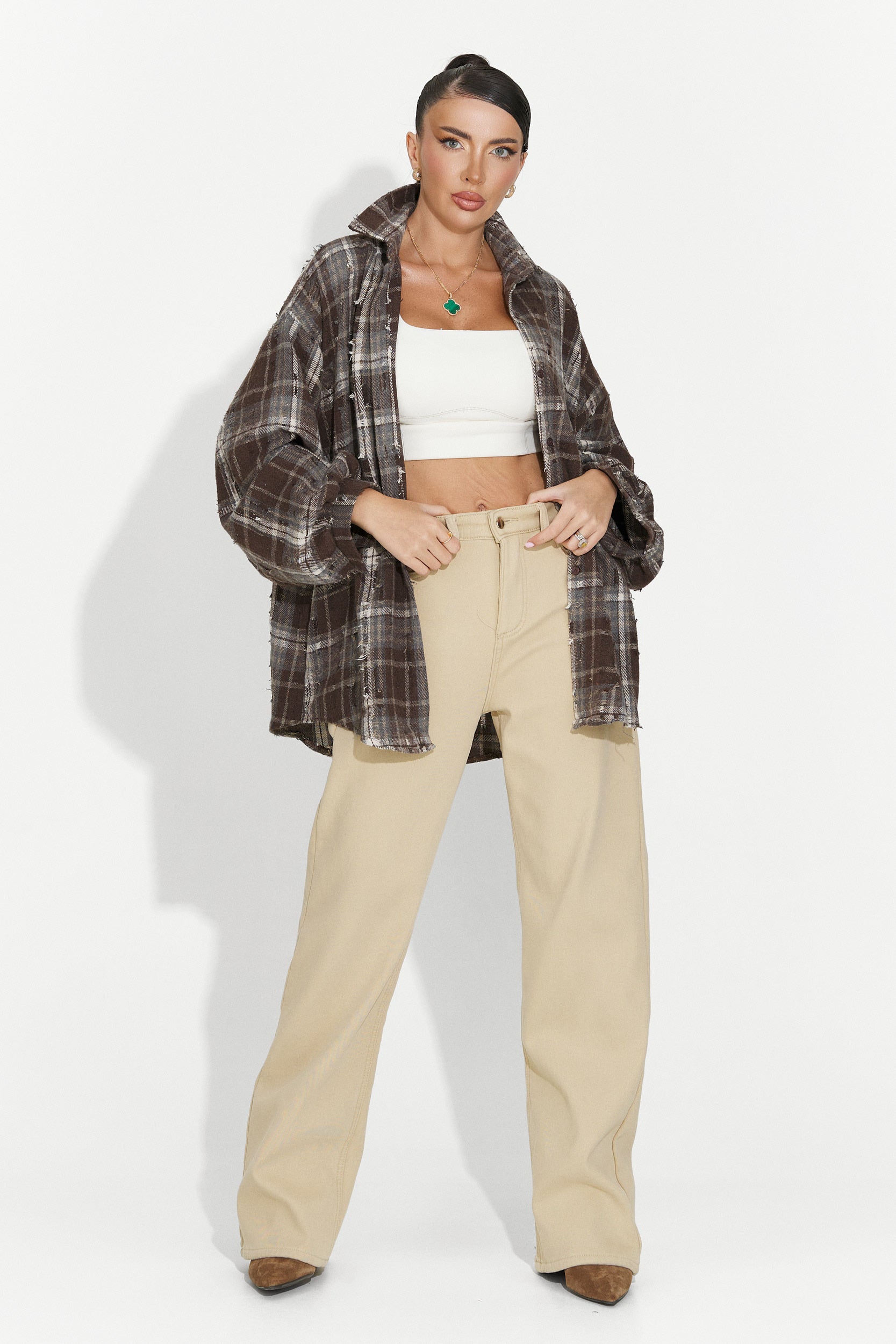 Camicia casual marrone da donna Jasara Bogas