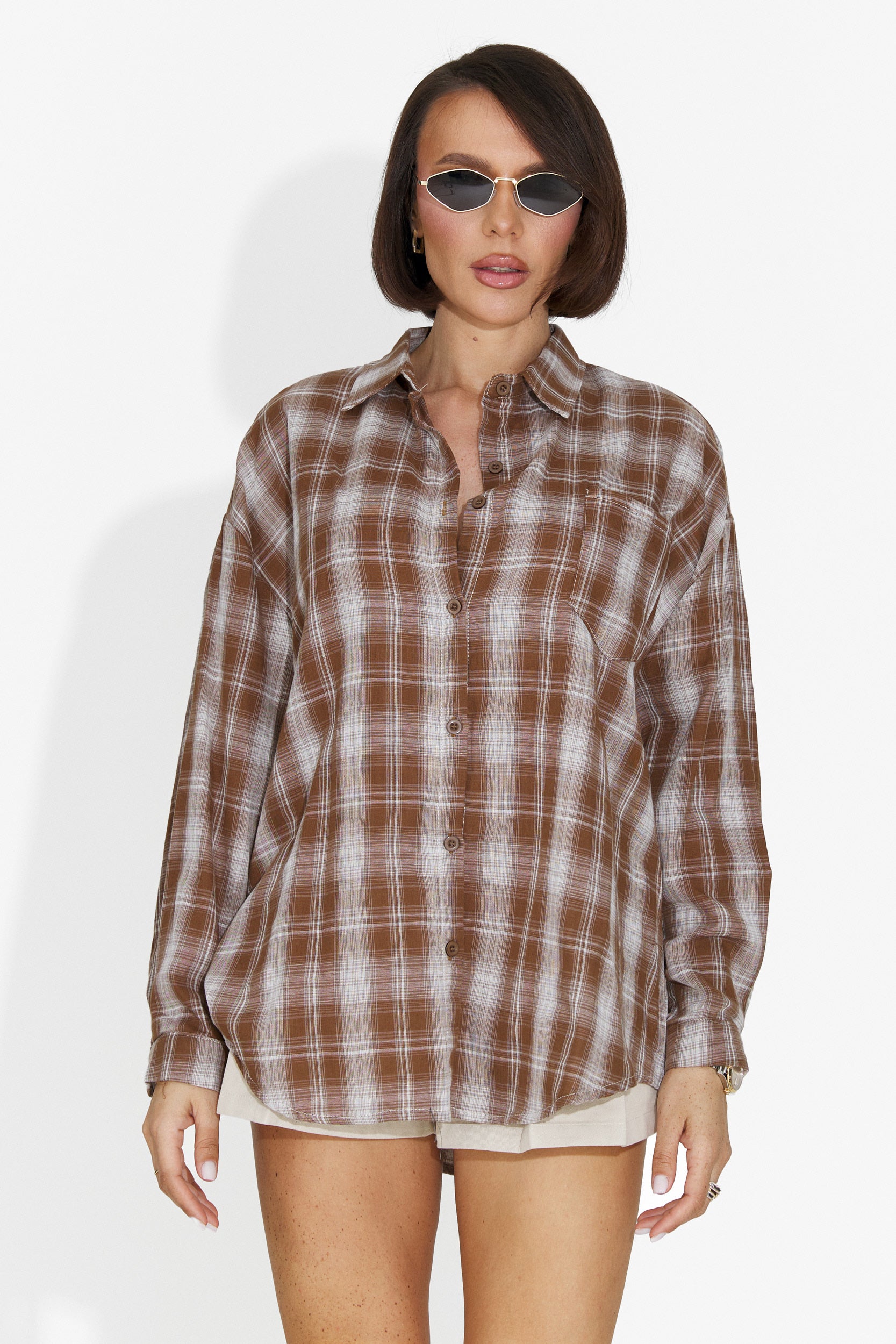 Camicia Casual Marrone da Donna di Letiza Bogas